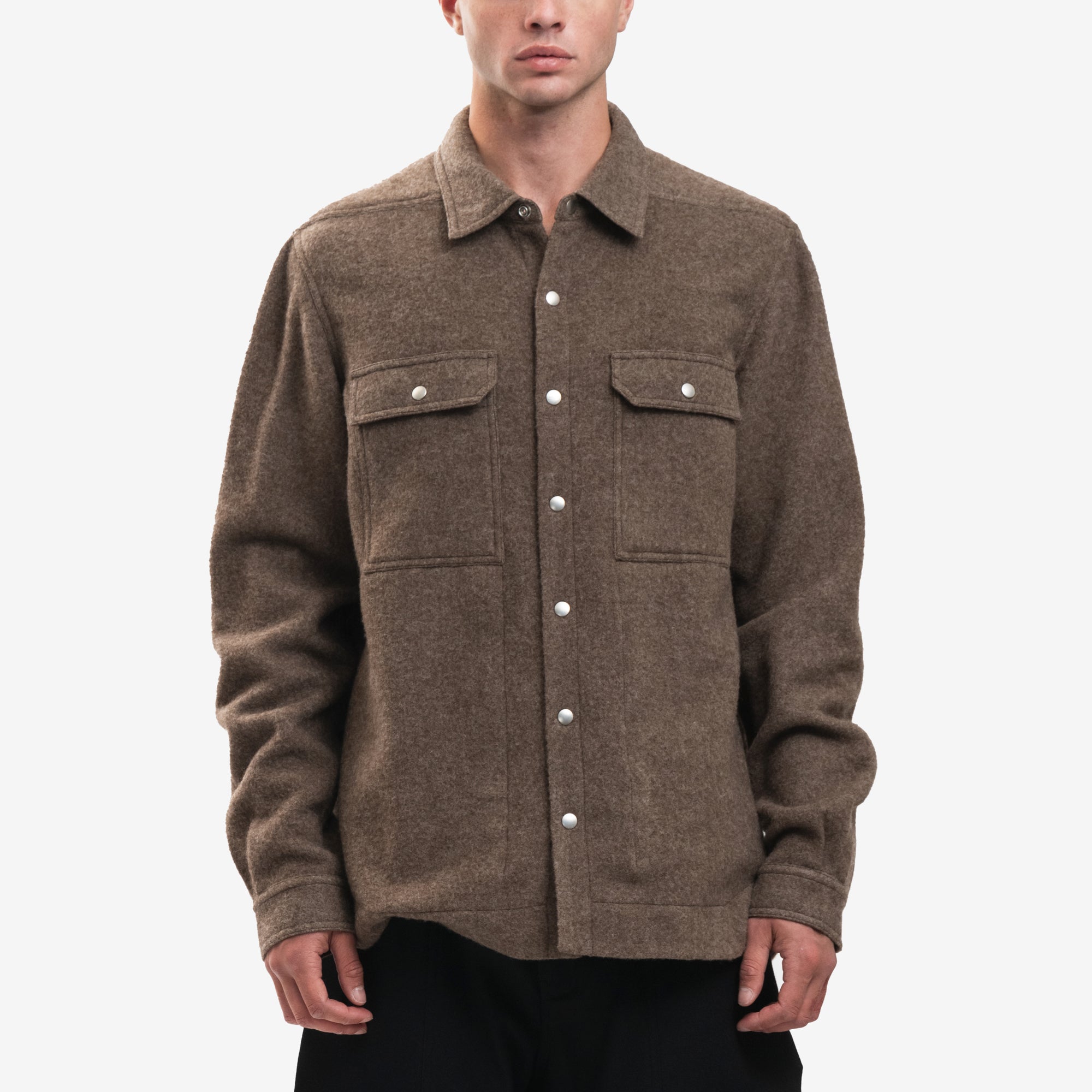 Rick Owens Wool Outershirt Fawn - 1
