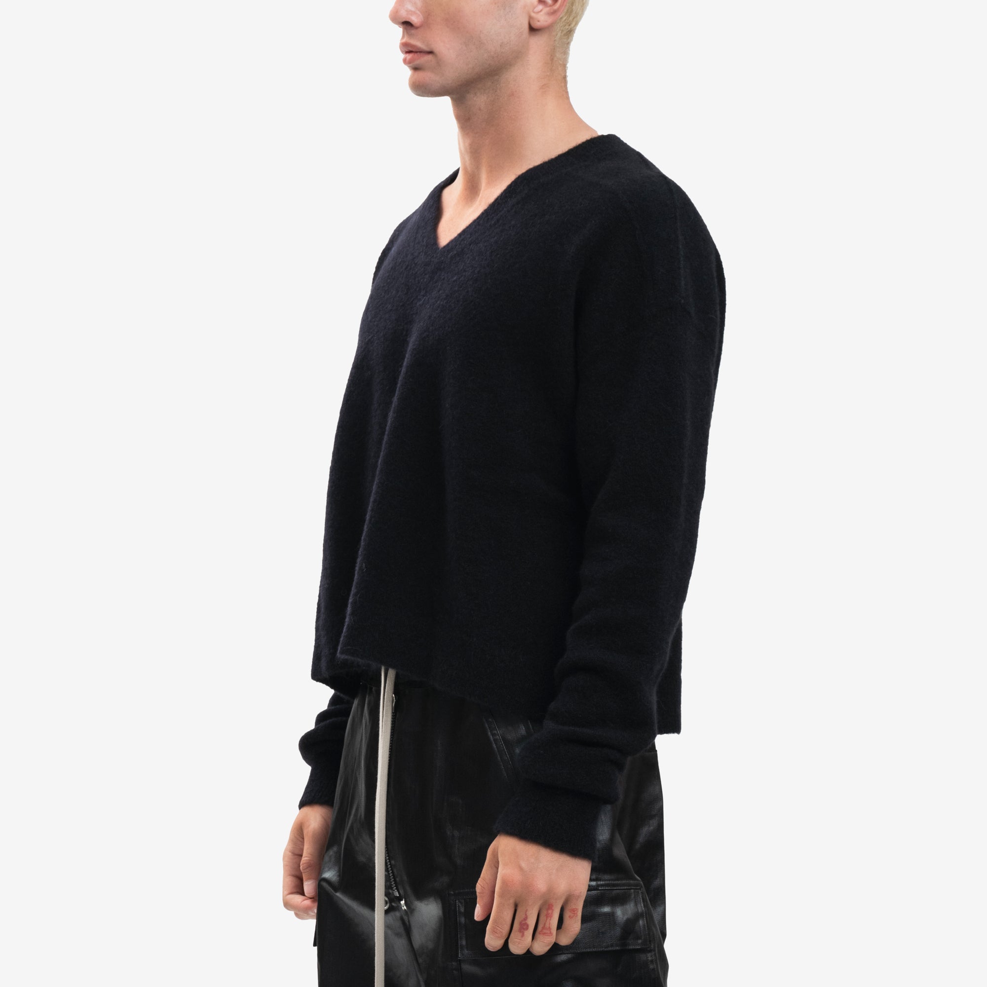 Rick Owens Tommy V - Neck Sweater Black - 3