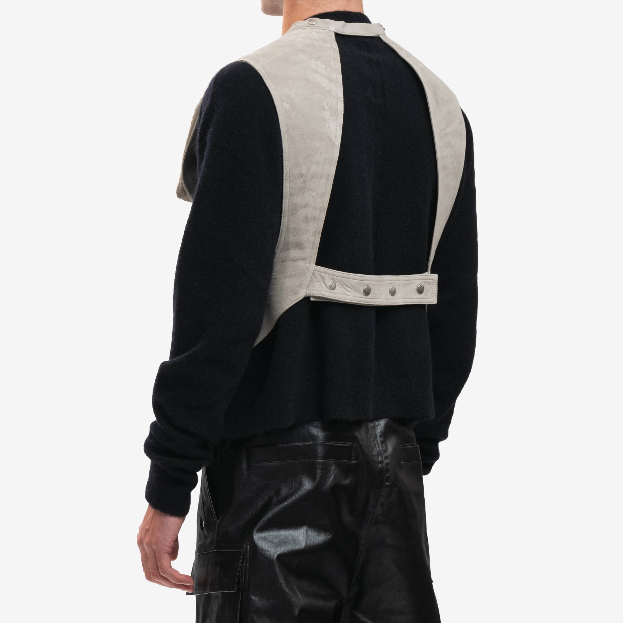 Rick Owens Cargo Leather Vest Pearl - 4