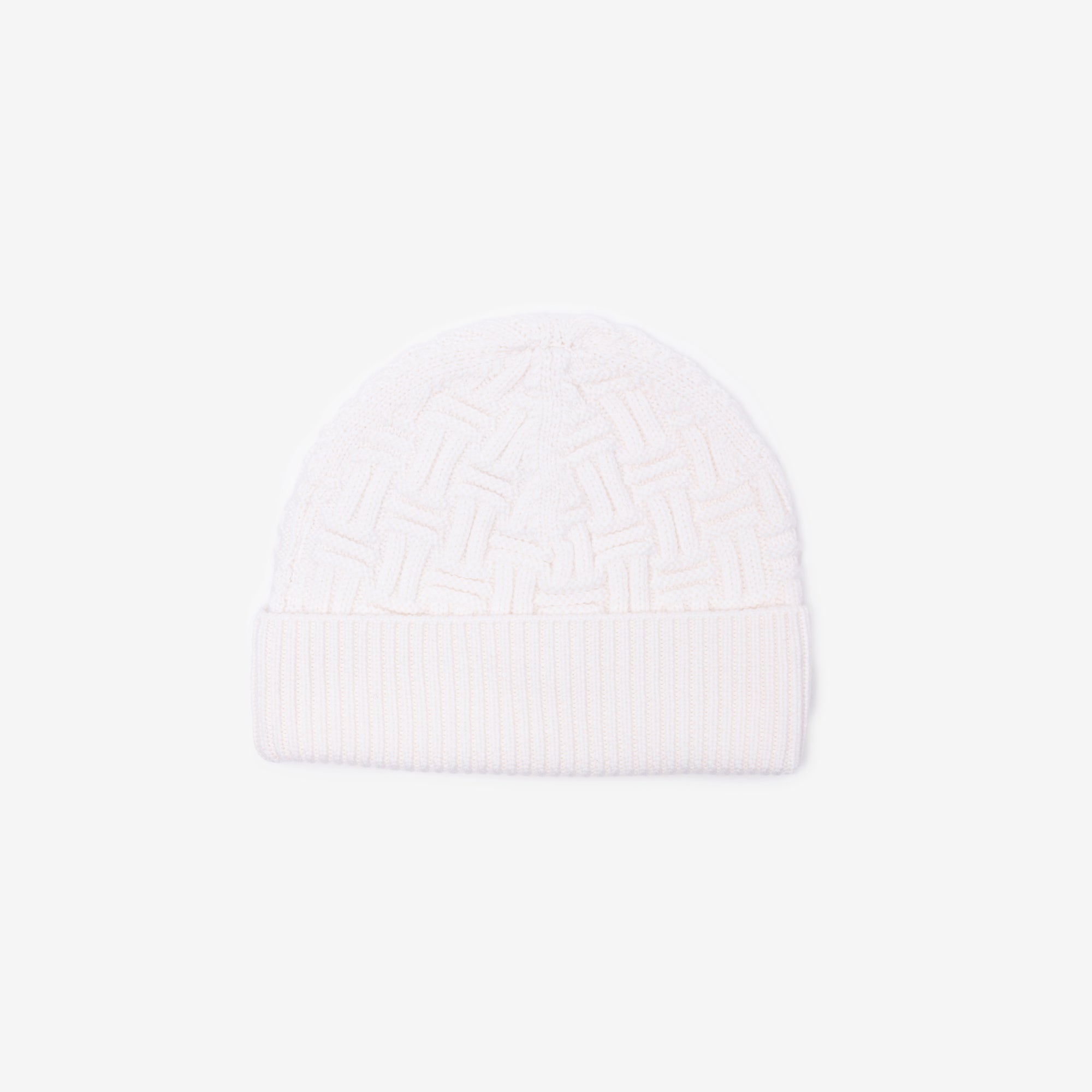Casablanca Column Stitch Beanie White - 2