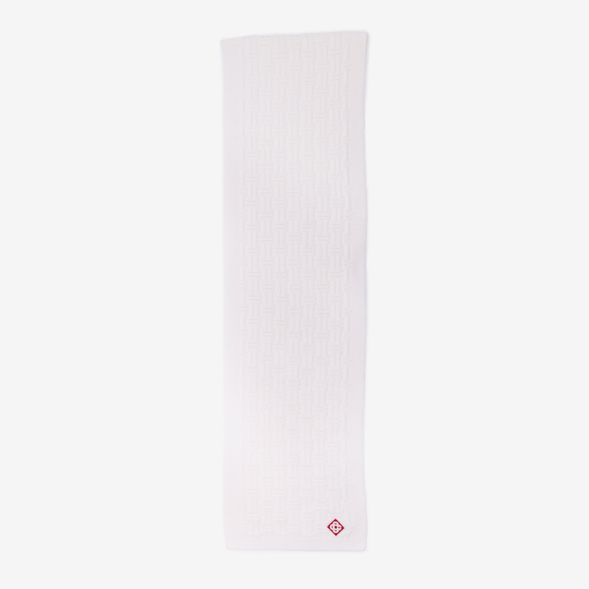 Casablanca Column Stitch Scarf White - 1
