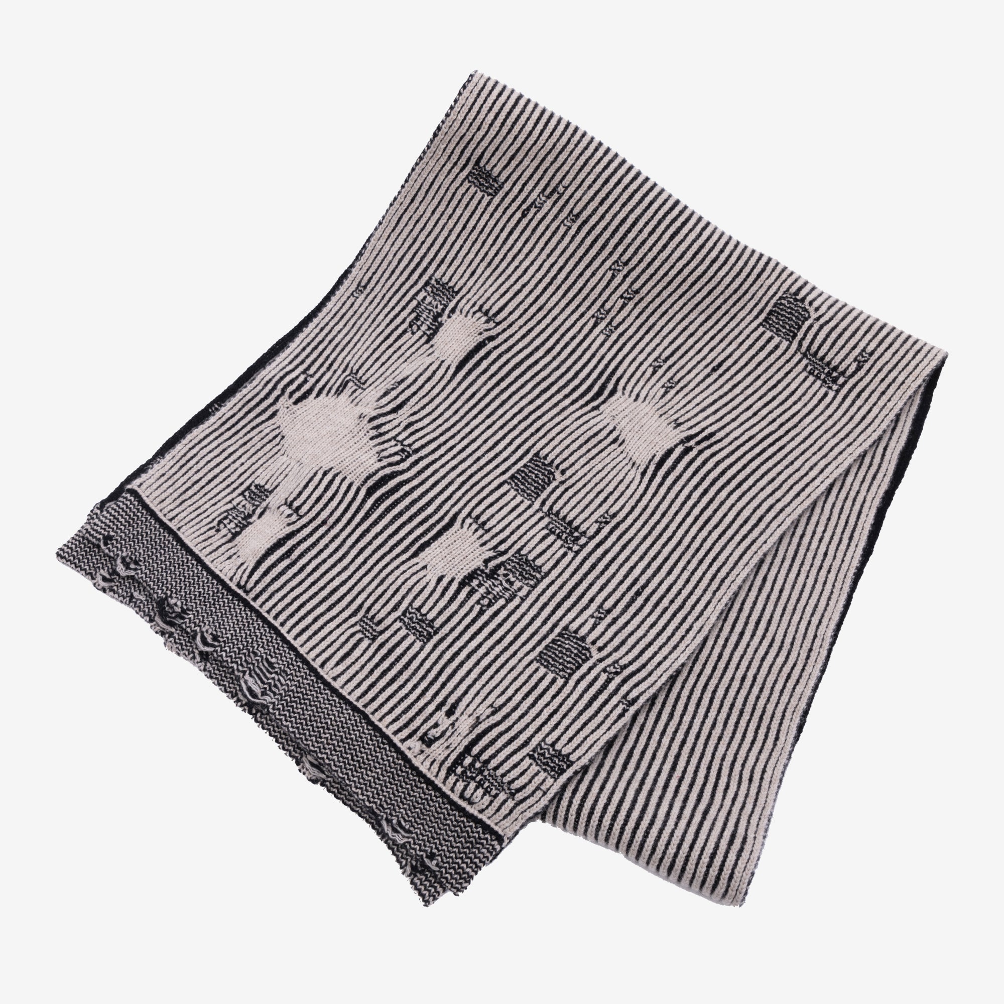 MM6 Destroyed Rib Scarf Black - 3