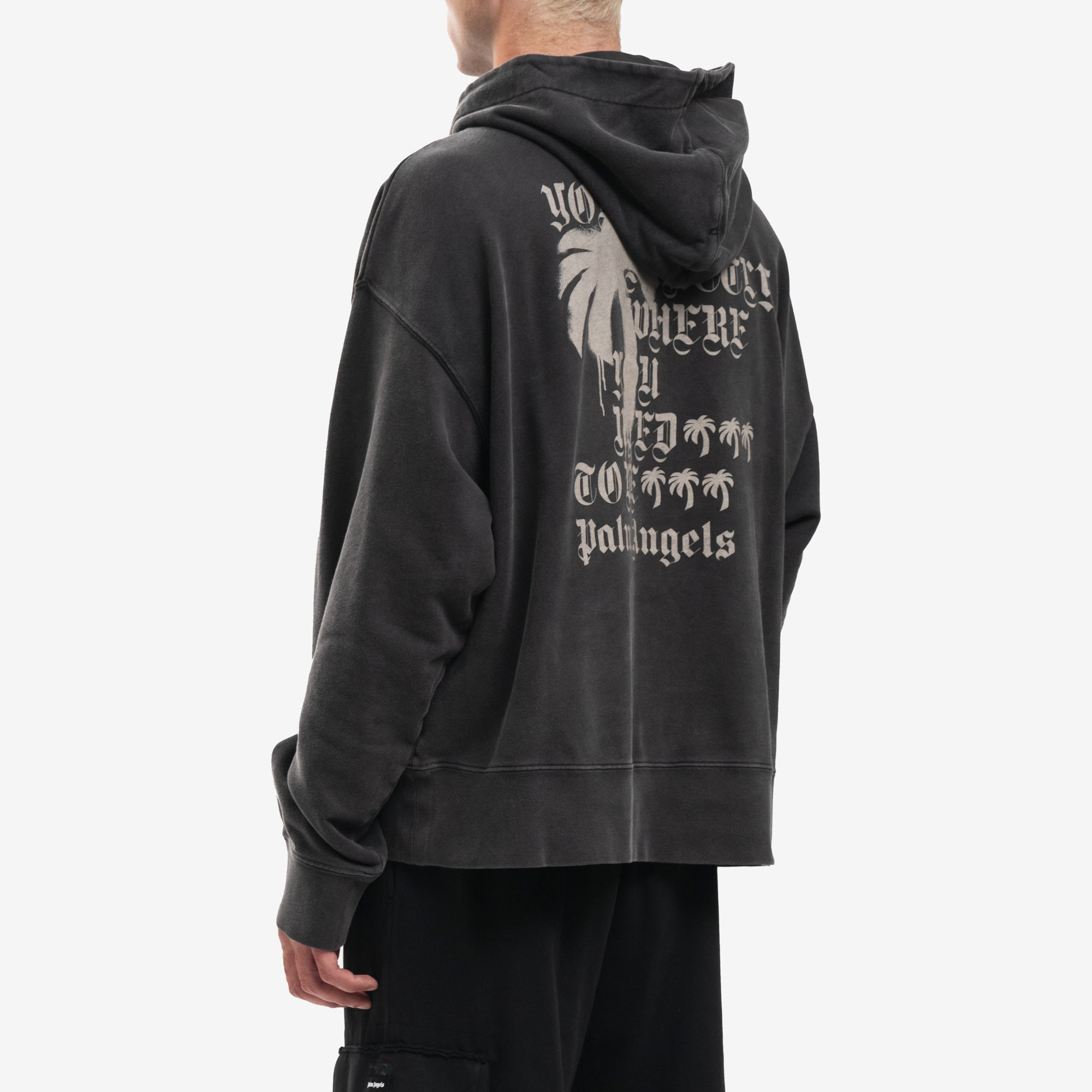 Palm Angels Statement Monogram Hoodie Black - 4