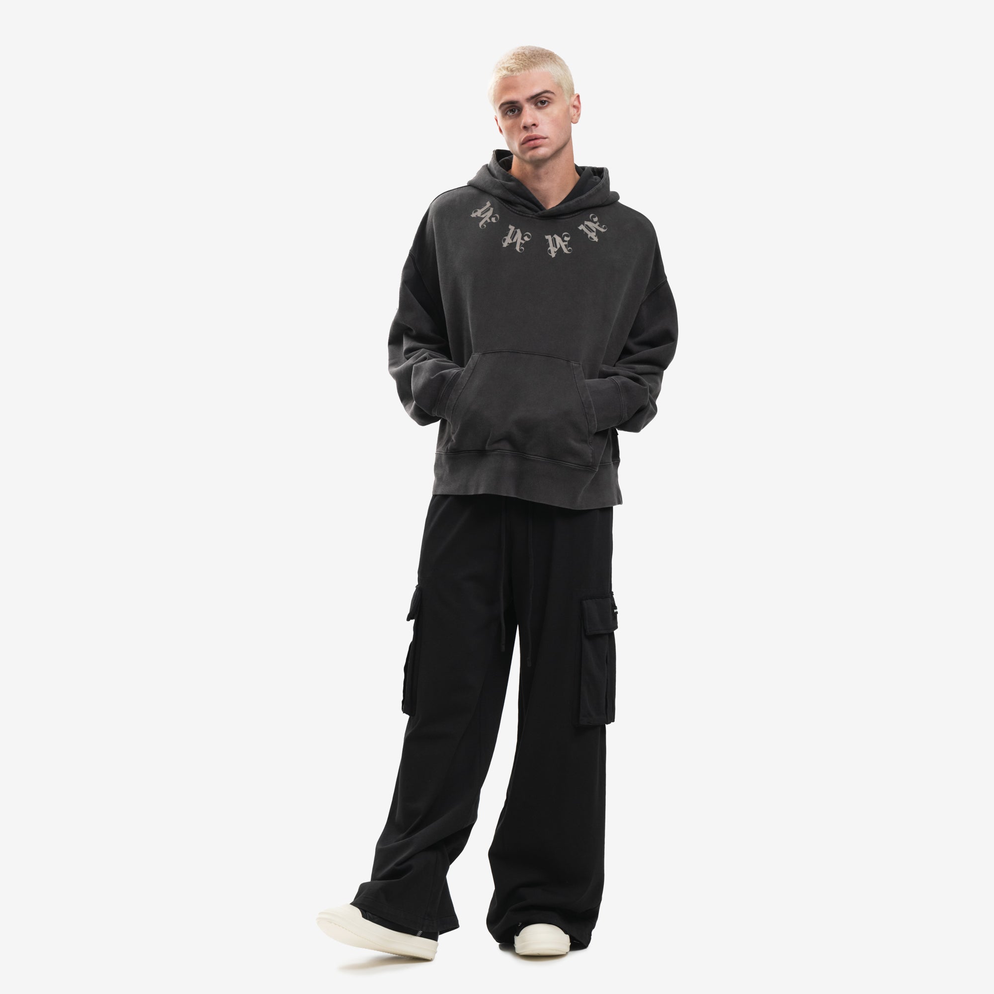 Palm Angels Monogram Cargo Pants Black - 2