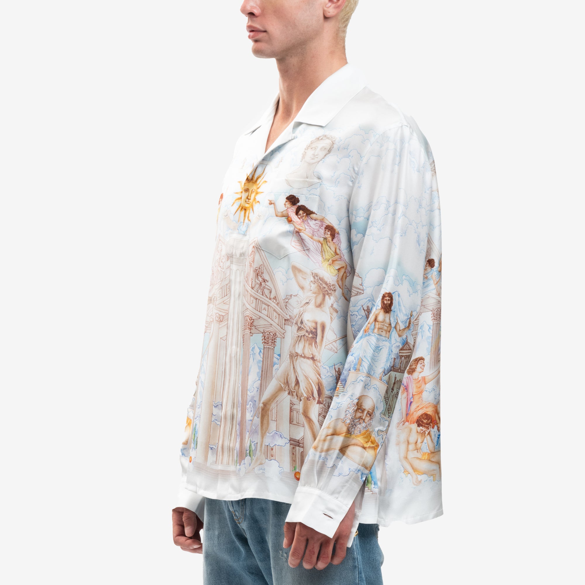 Casablanca Le Temple du Savoir Silk Shirt White - 3