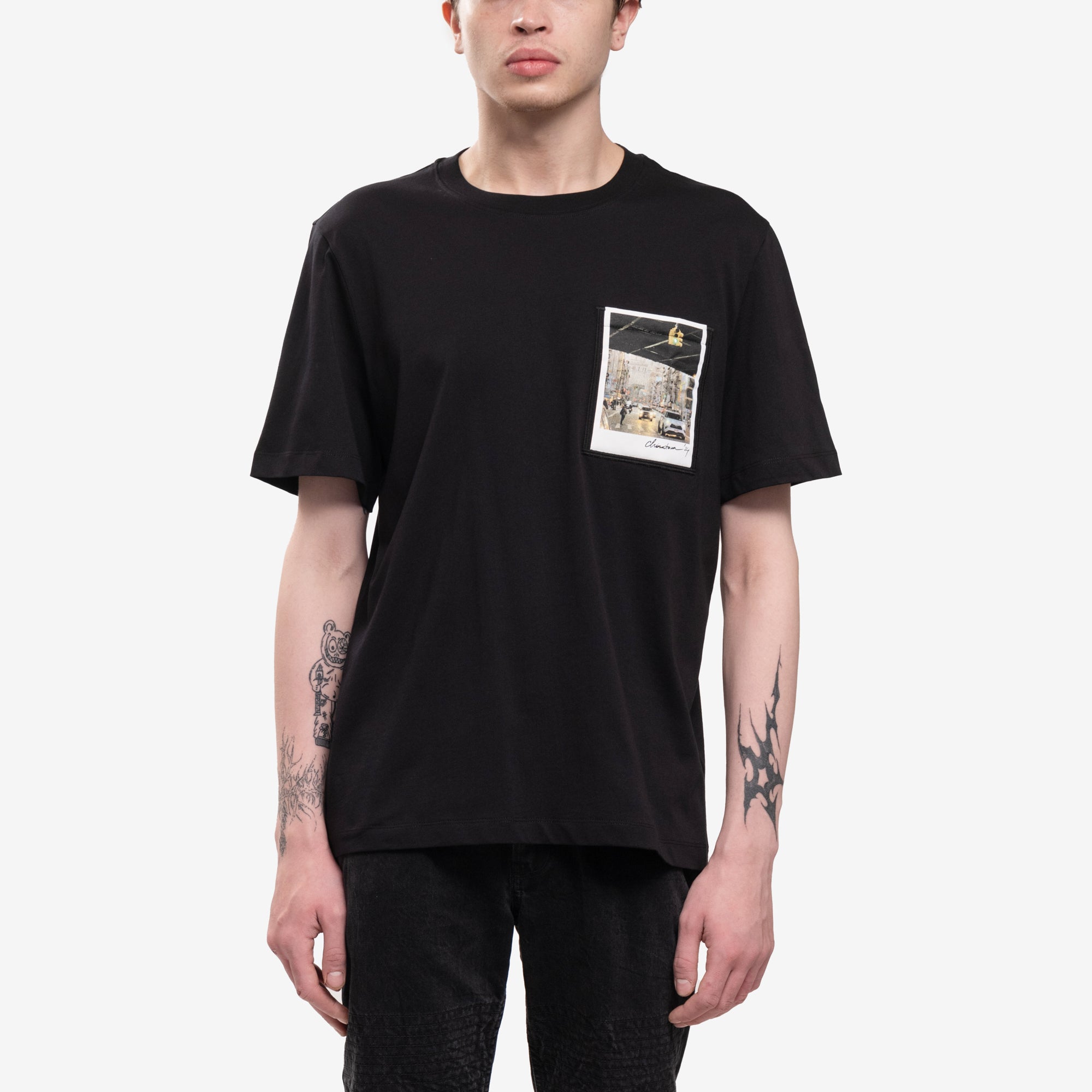 Helmut Lang Overpass Postcard Pocket T-Shirt Black - 1