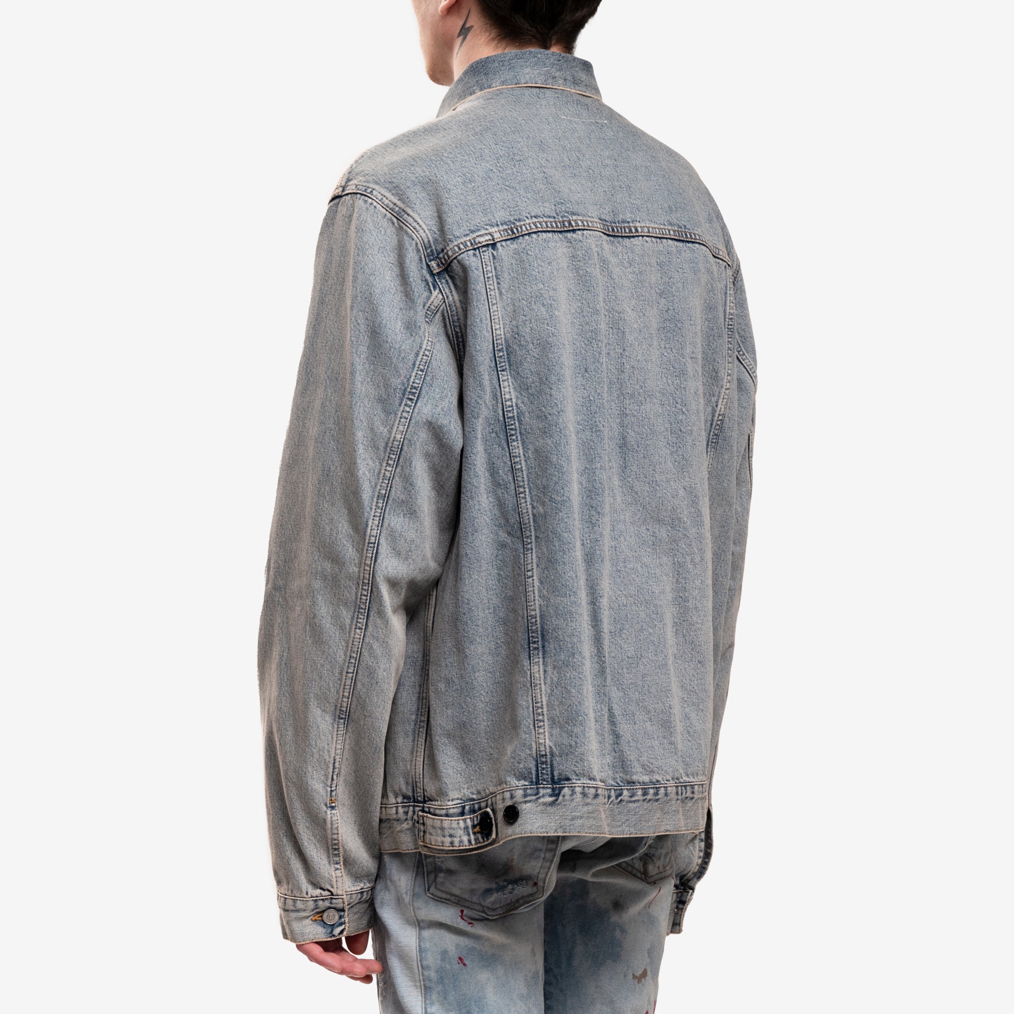 MM6 Cut Out Jean Jacket Light Blue - 4