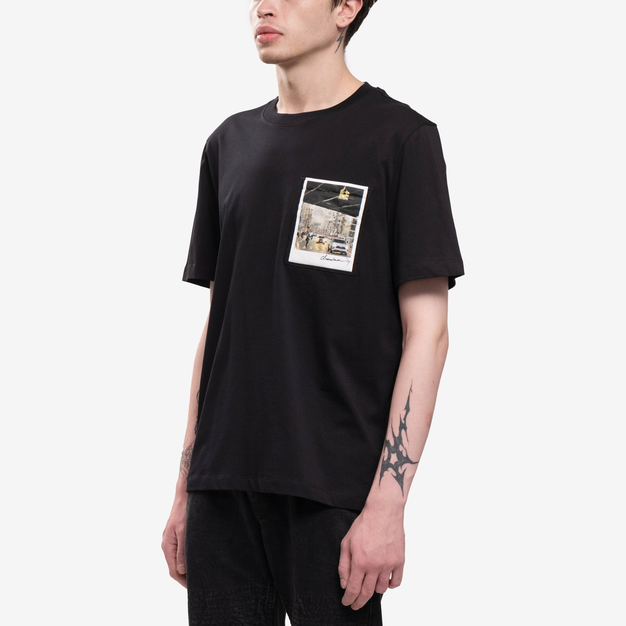 Helmut Lang Overpass Postcard Pocket T-Shirt Black - 3