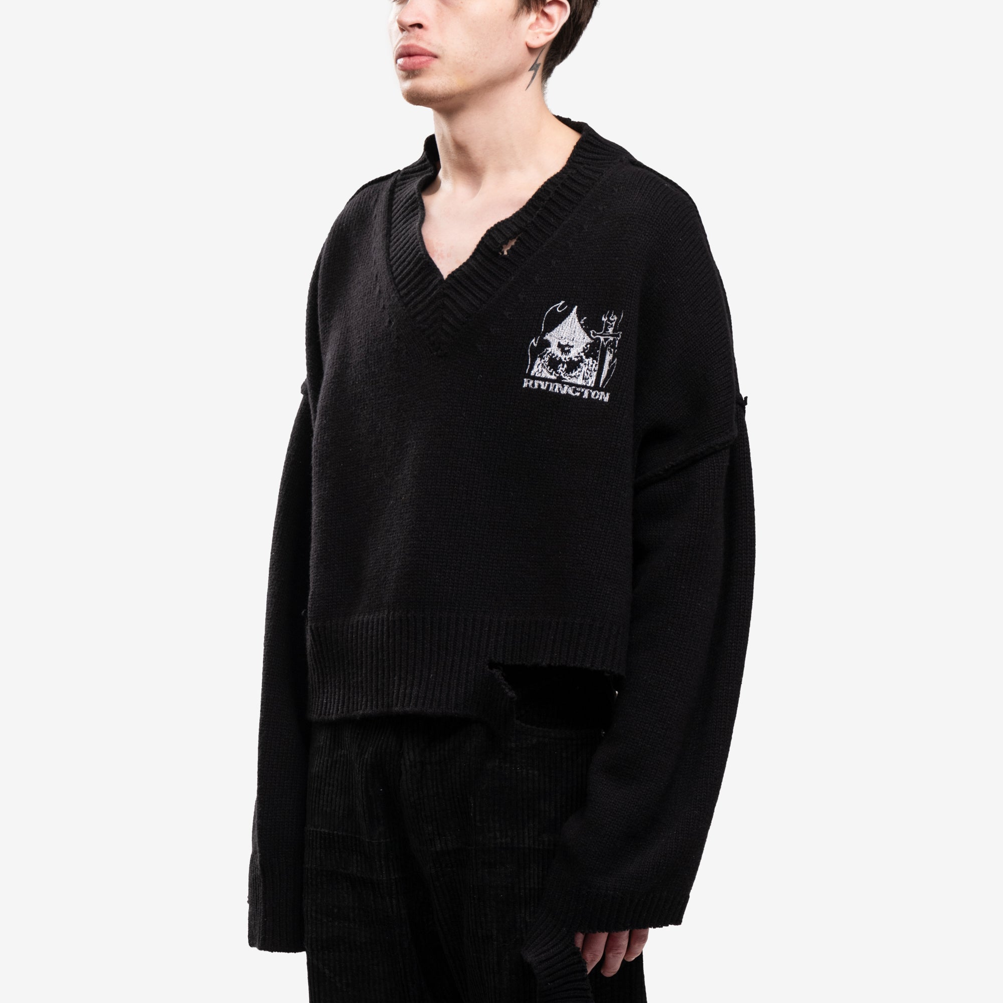 RRR123 Penta Cropped Sweater Black - 3