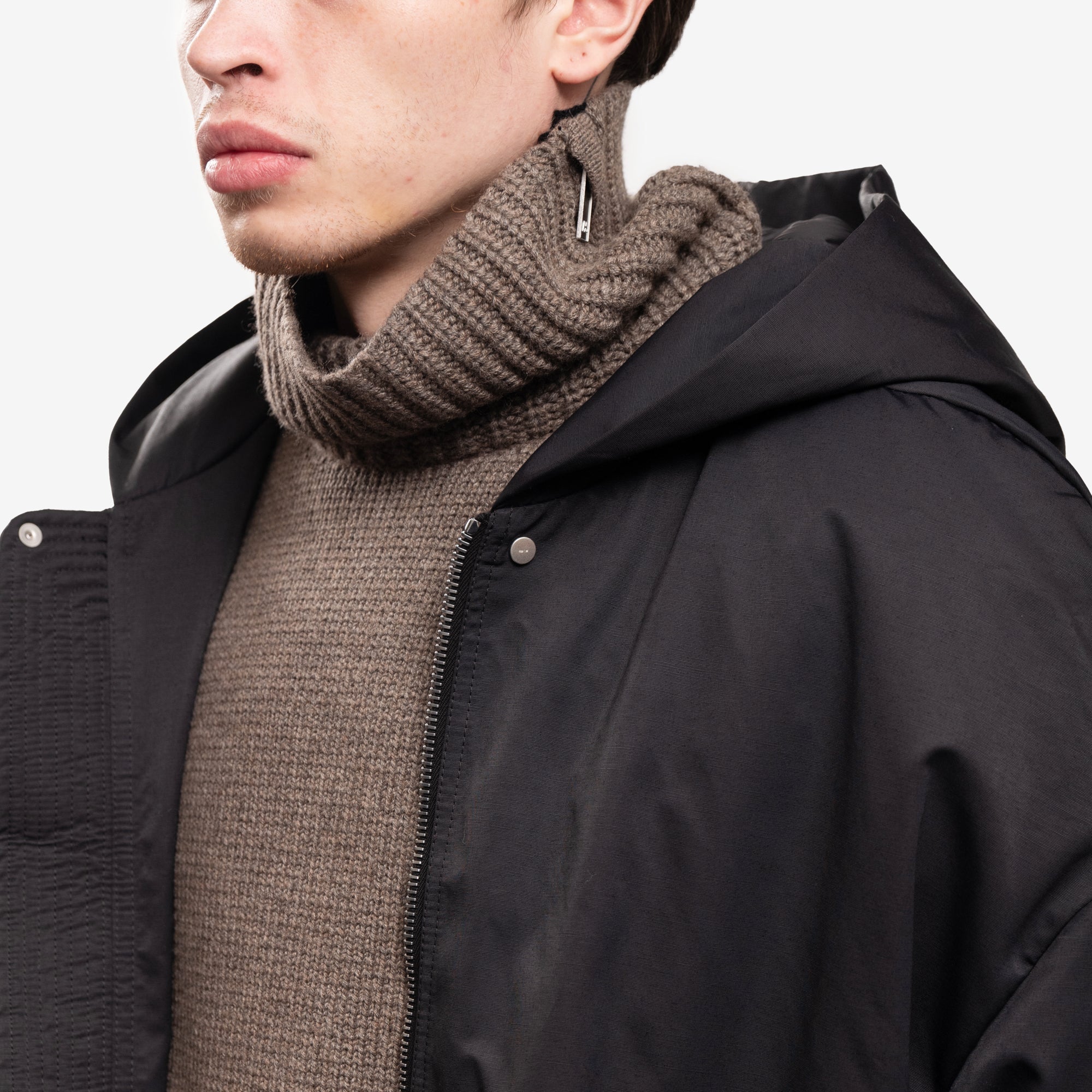 Rick Owens DRKSHDW Unisex Hooded Peter Jacket Black - 9