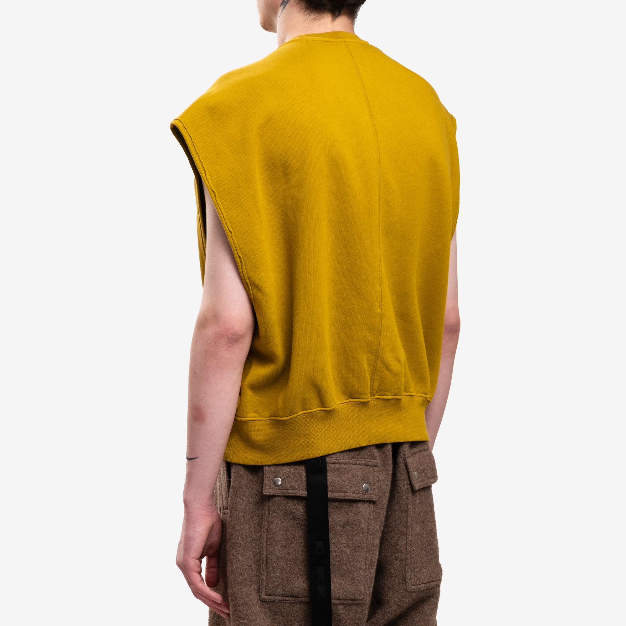 Rick Owens DRKSHDW Sleeveless Jumbo Tatlin Sweatshirt Ochre - 4