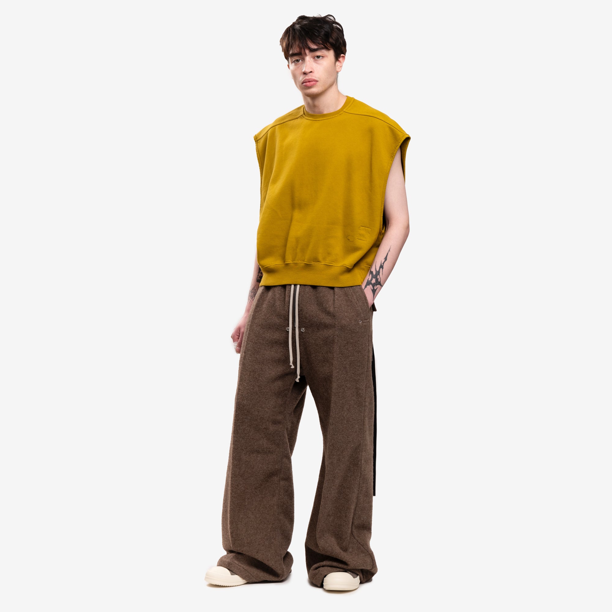 Rick Owens DRKSHDW Sleeveless Jumbo Tatlin Sweatshirt Ochre - 2