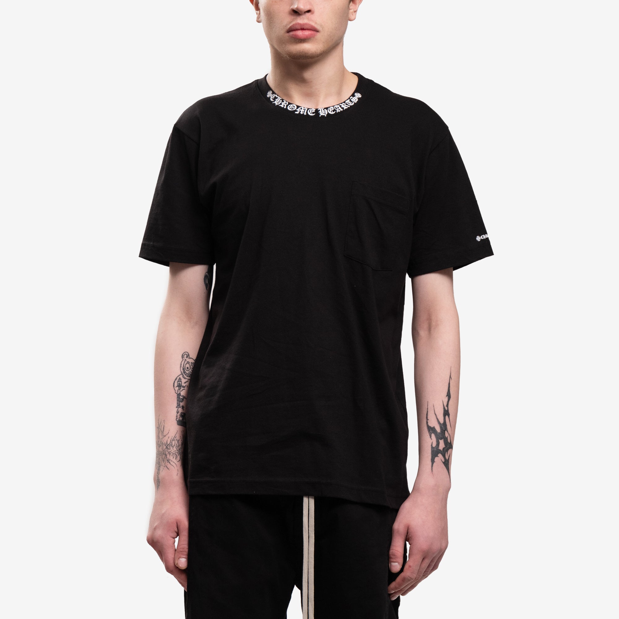Chrome Hearts Collar Script T-Shirt Black - 1