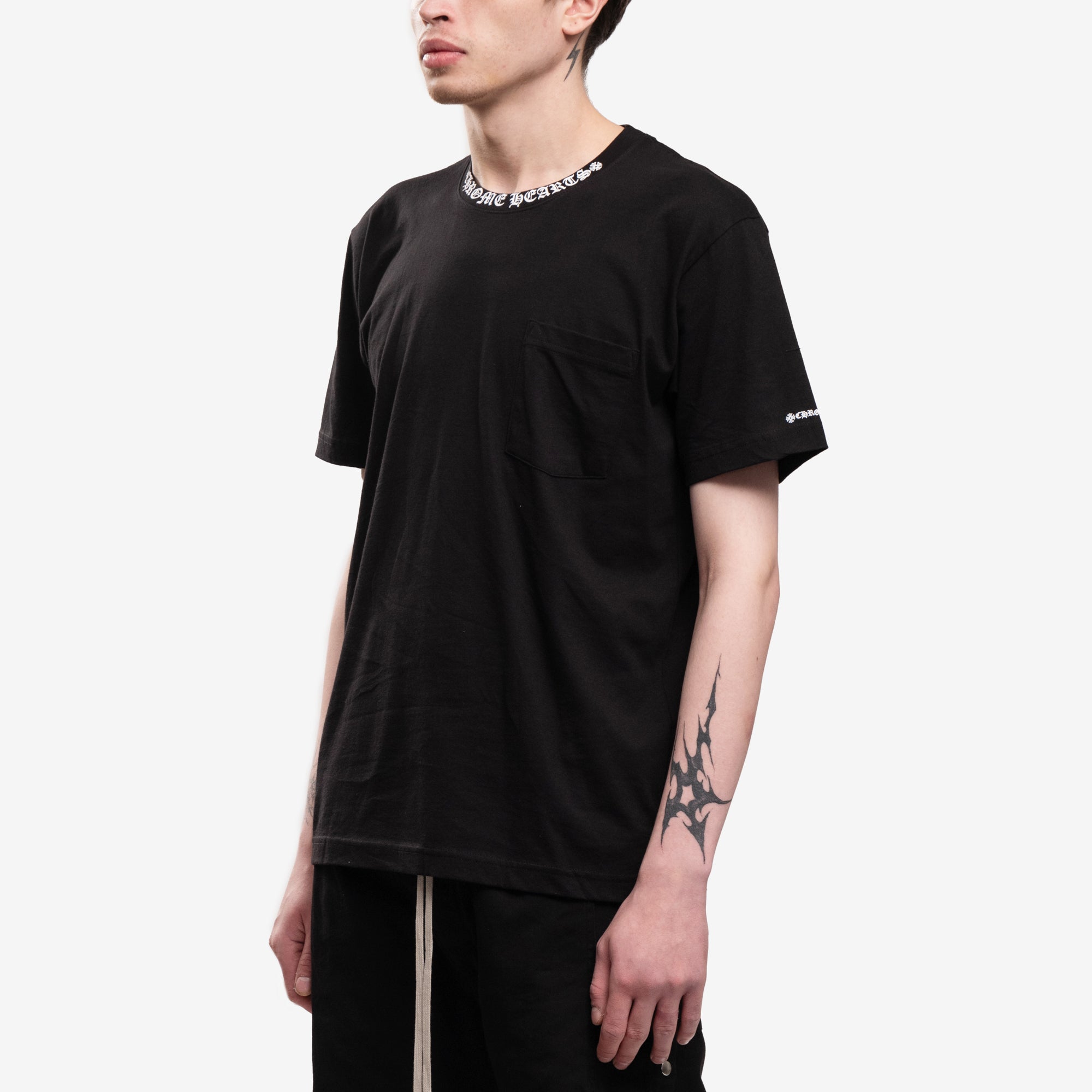 Chrome Hearts Collar Script T-Shirt Black - 3