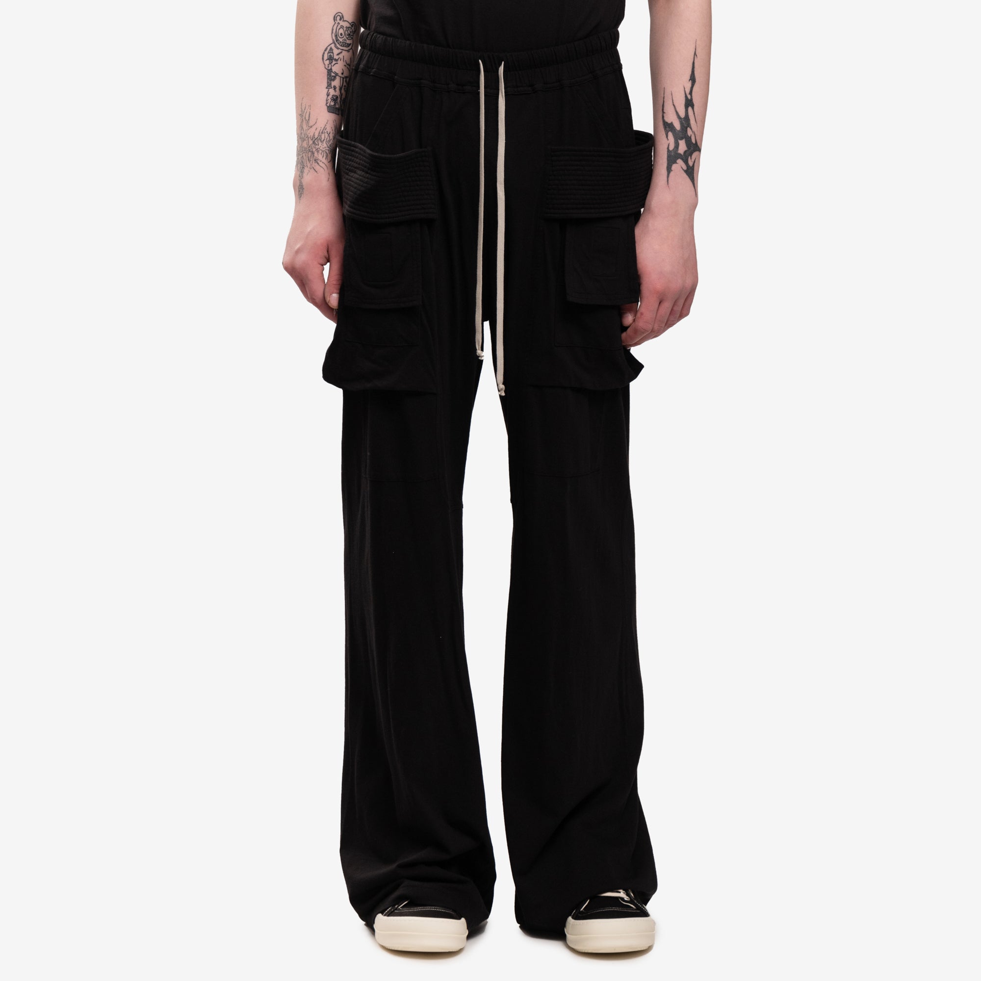 Rick Owens DRKSHDW Creatch Wide Cargo Pants Black - 1