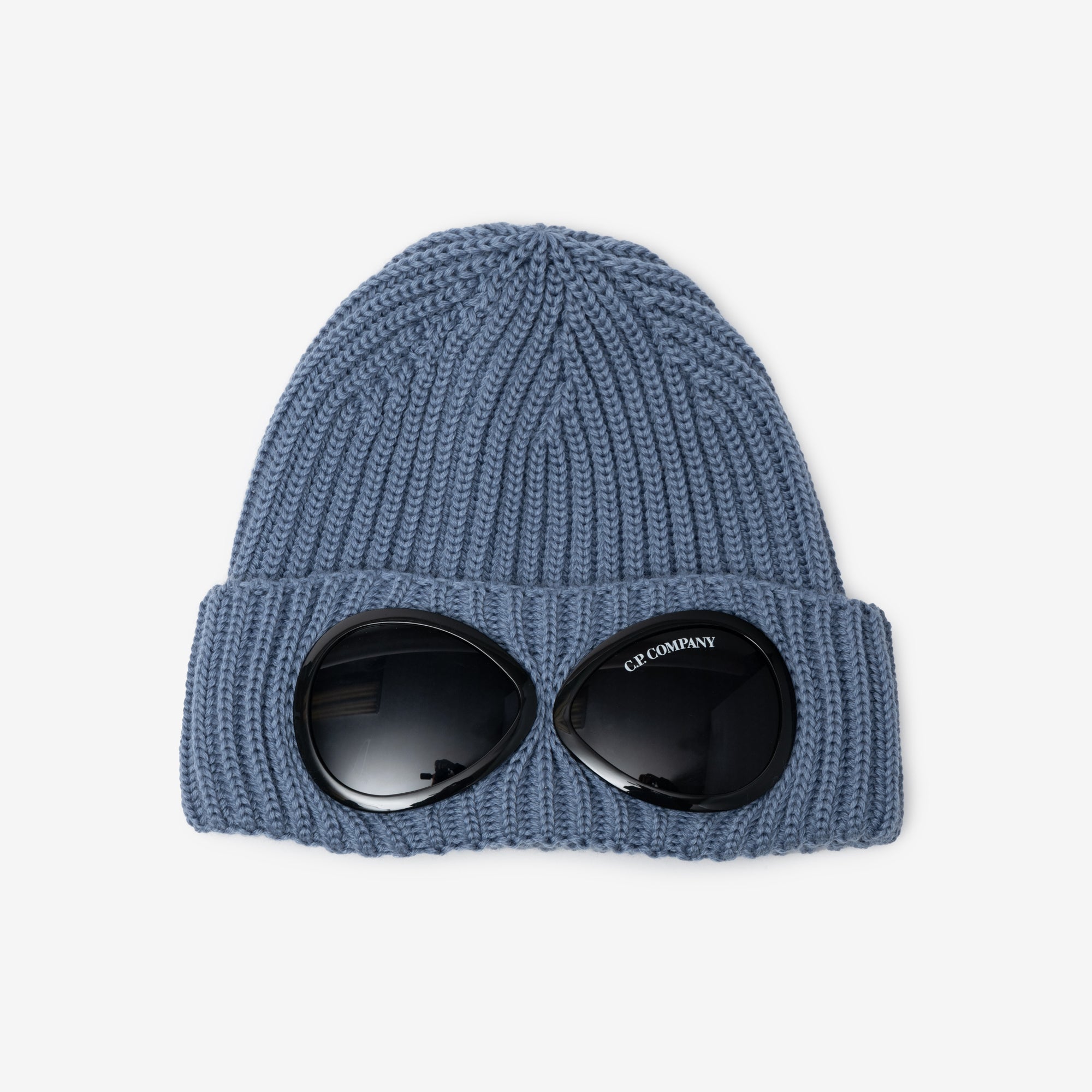 C.P. Company Extra Fine Wool Goggle Beanie Flint Stone - 1
