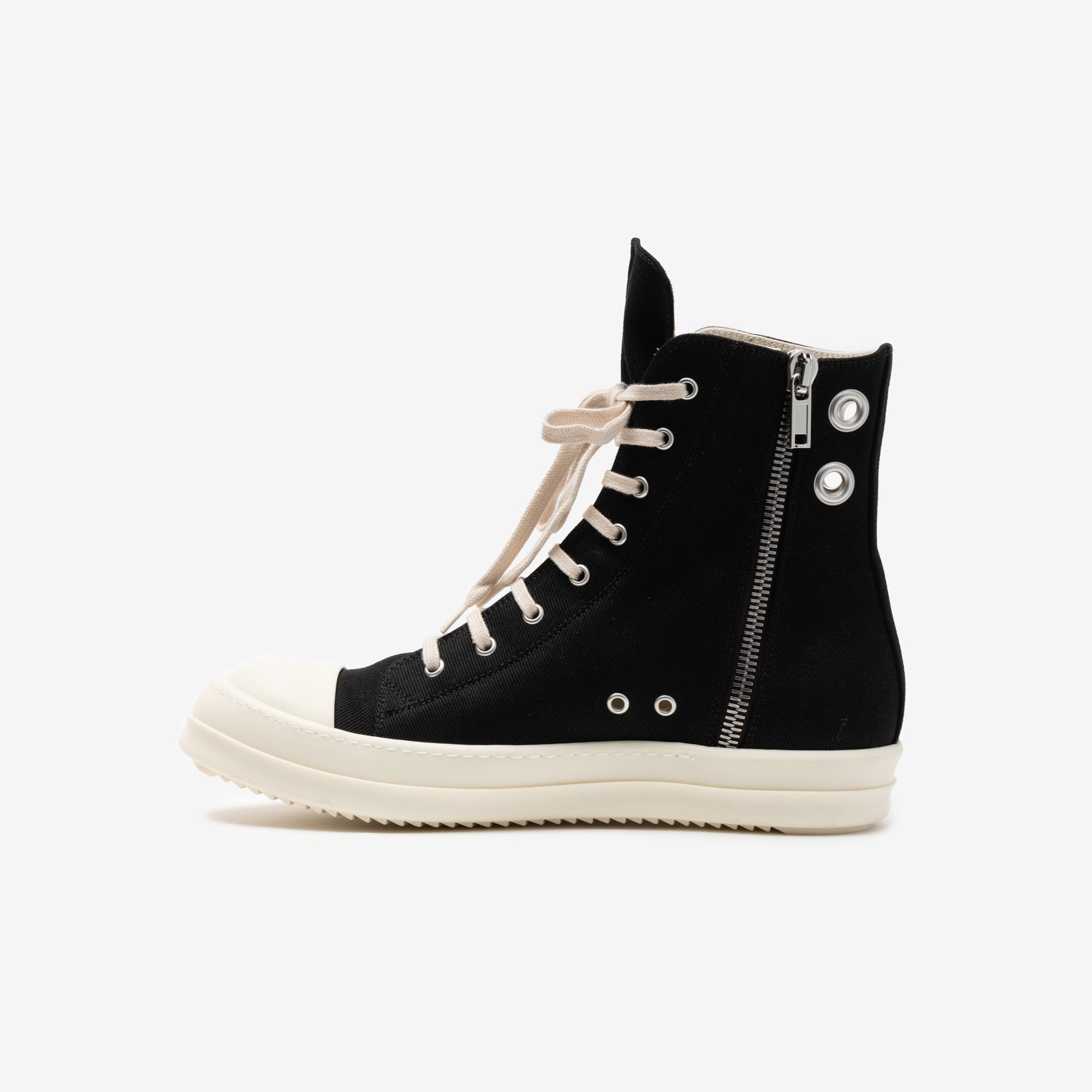 Rick Owens DRKSHDW Womens High - Top Sneaks Black/Milk/Milk - 4