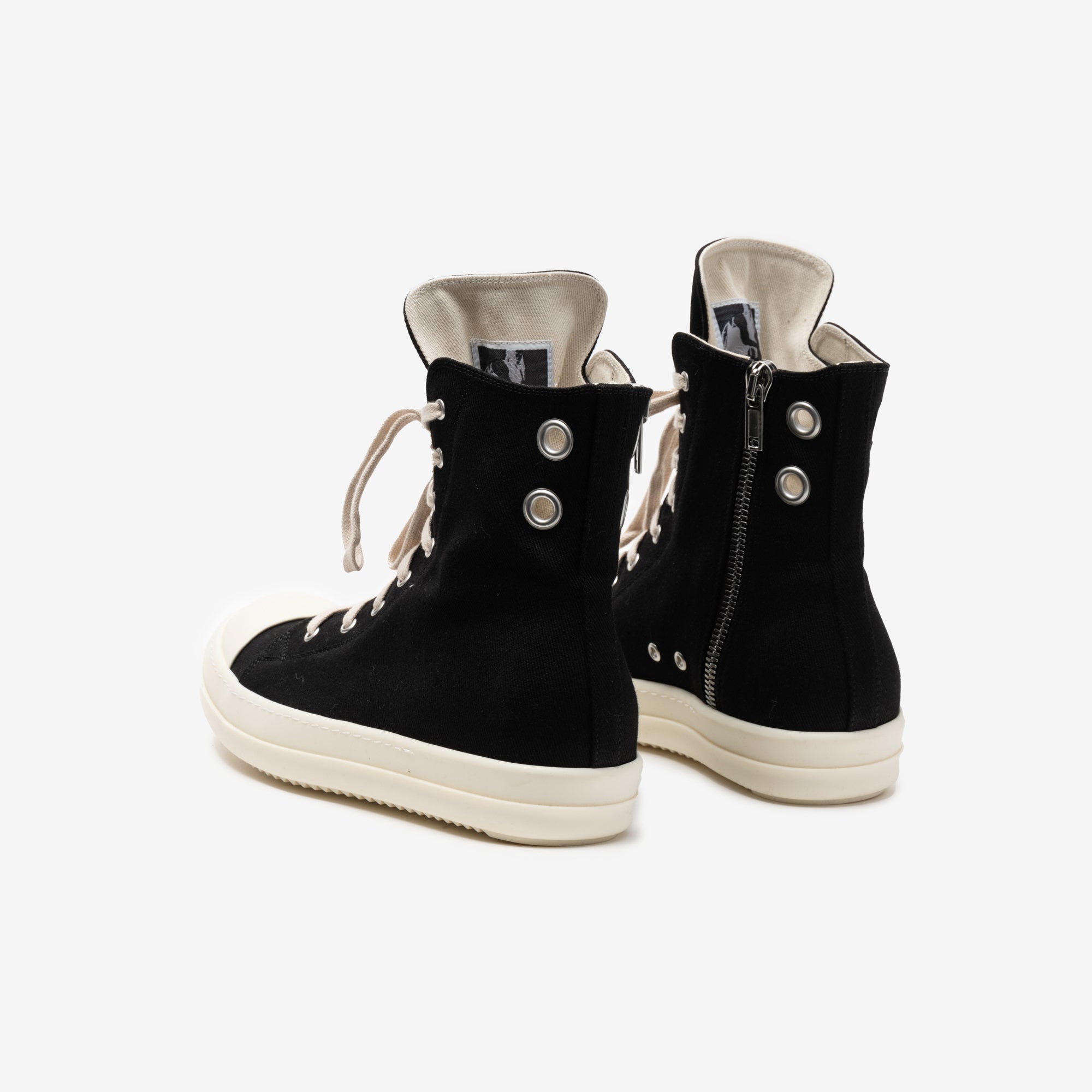 Rick Owens DRKSHDW Womens High - Top Sneaks Black/Milk/Milk - 5