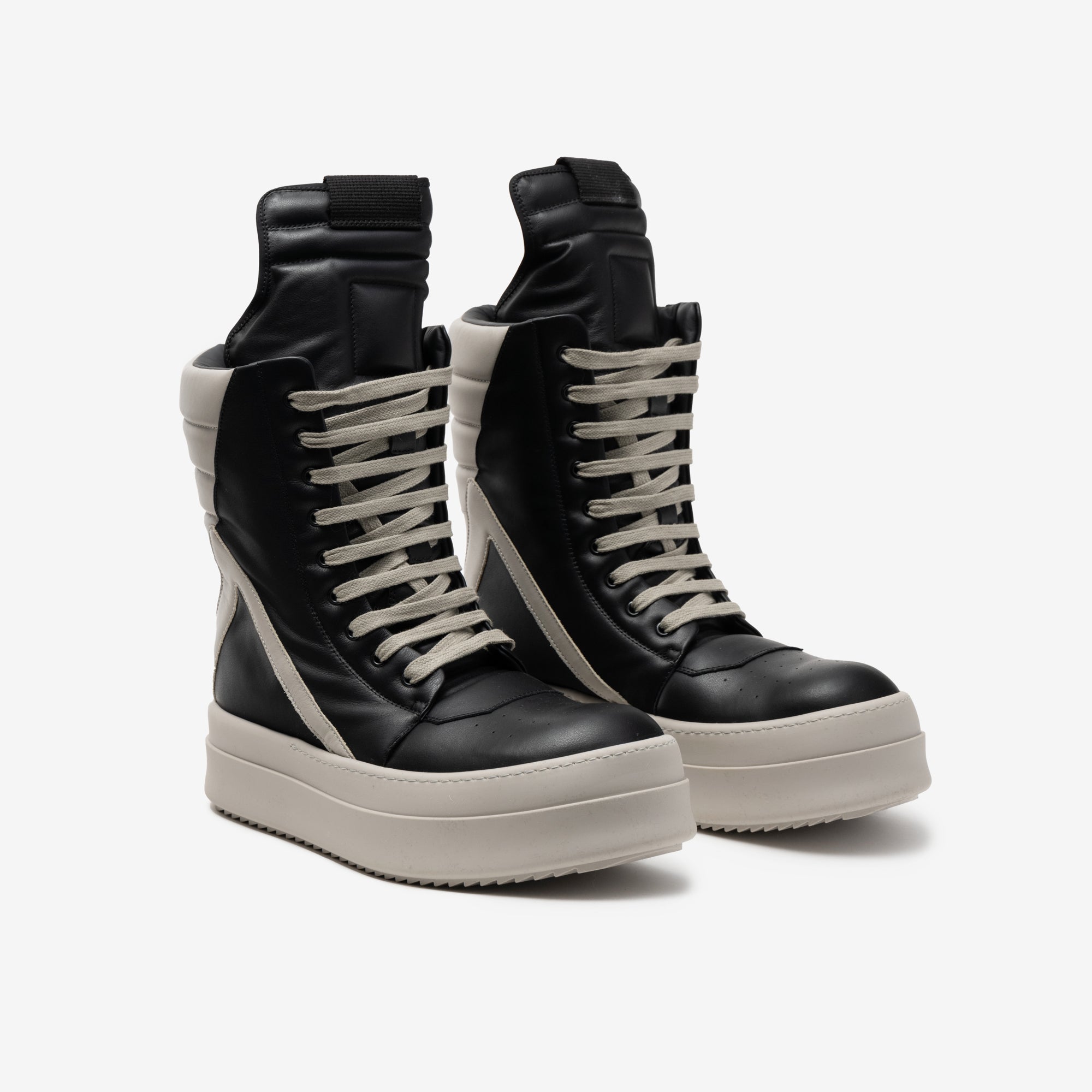 Rick Owens Mega Bumper Geobasket Sneakers - Black / Grey Black/Pearl/Pearl - 1