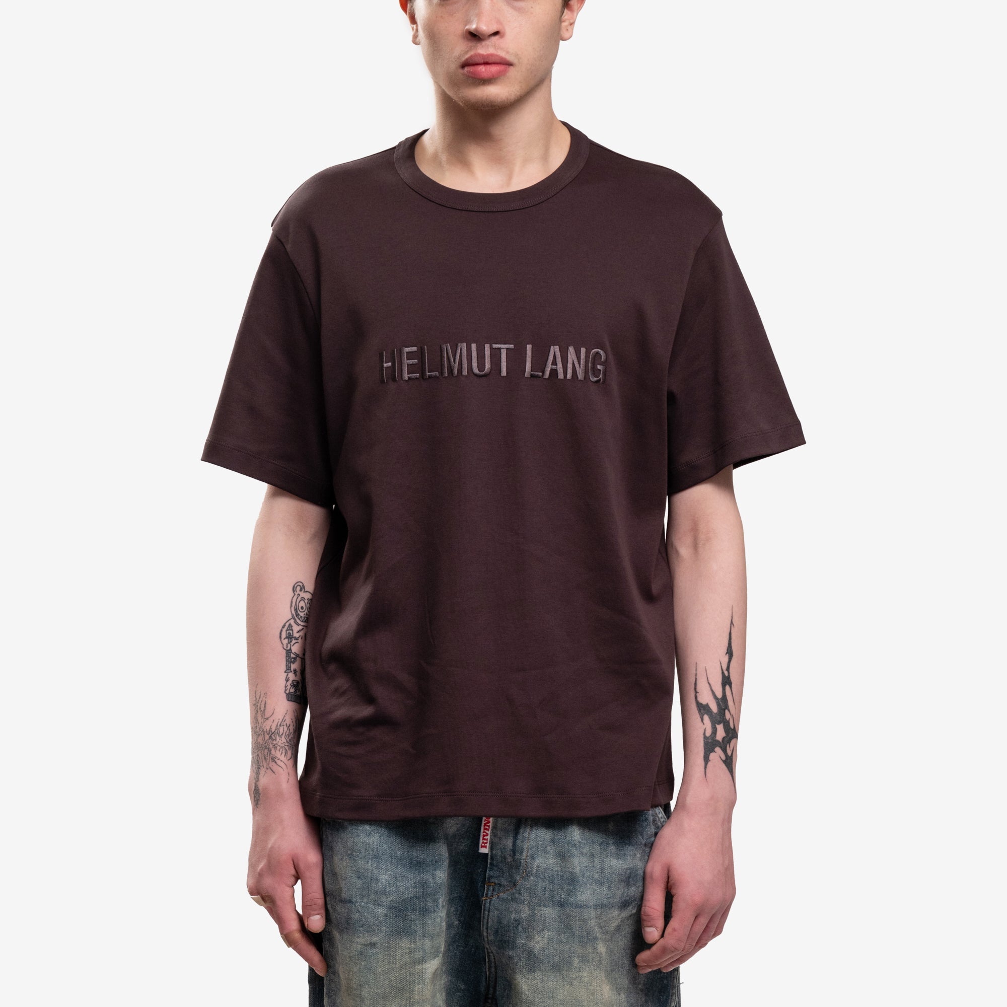 Helmut Lang Embroidered Logo Over T-Shirt