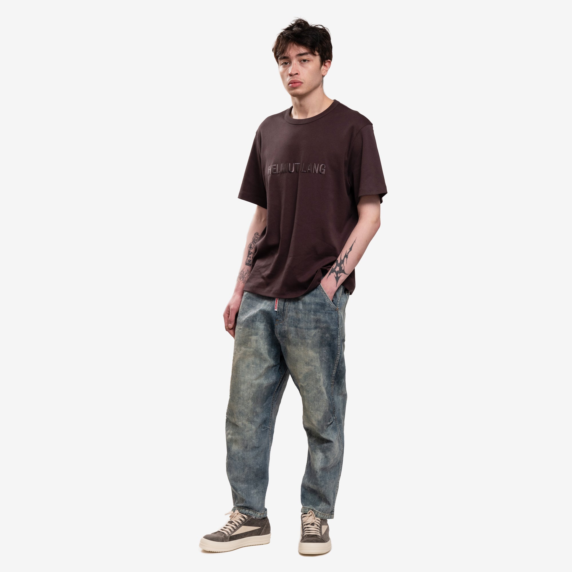 Helmut Lang Embroidered Logo Over T-Shirt Espresso - 2