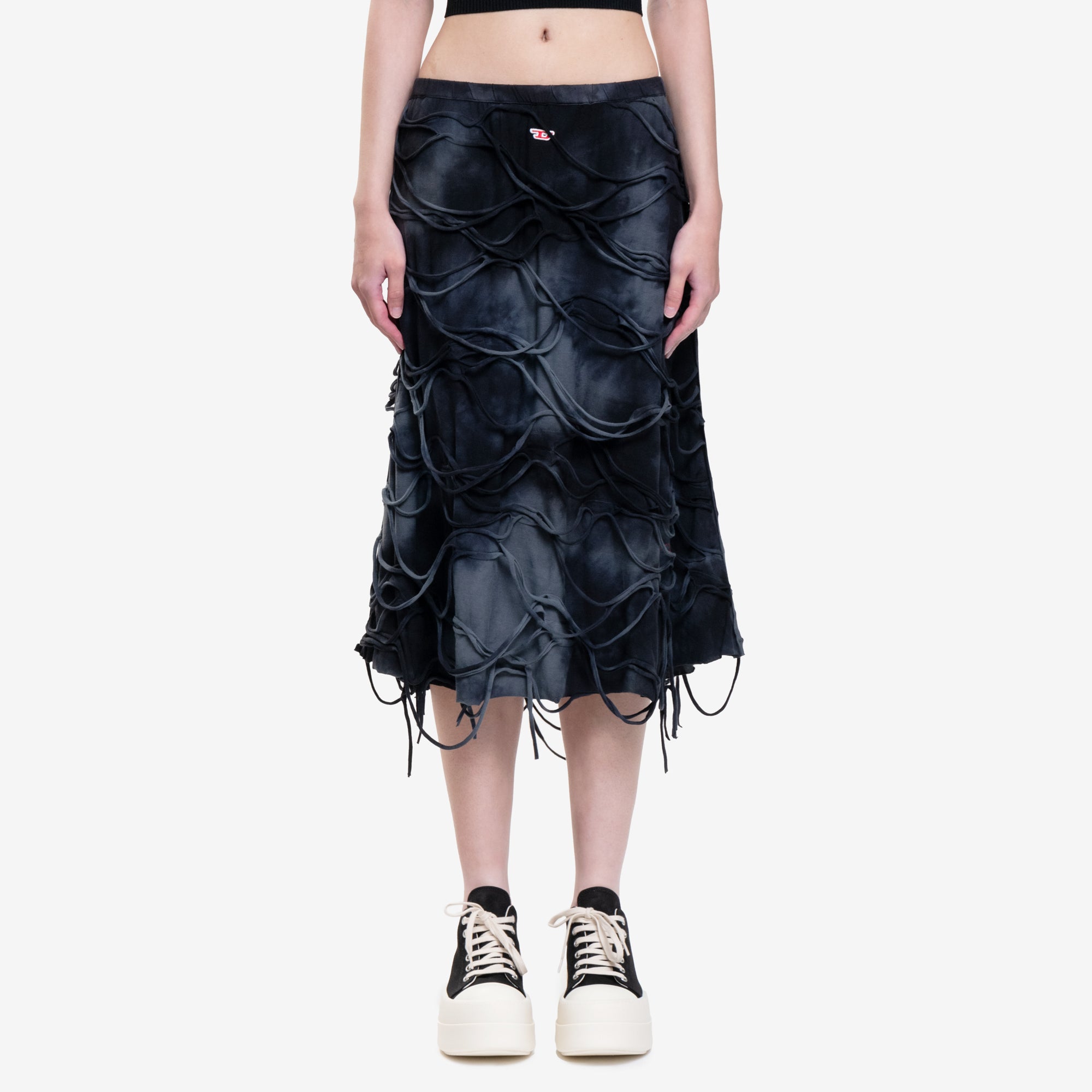 DIESEL Womens JAL Midi Skirt Black - 1