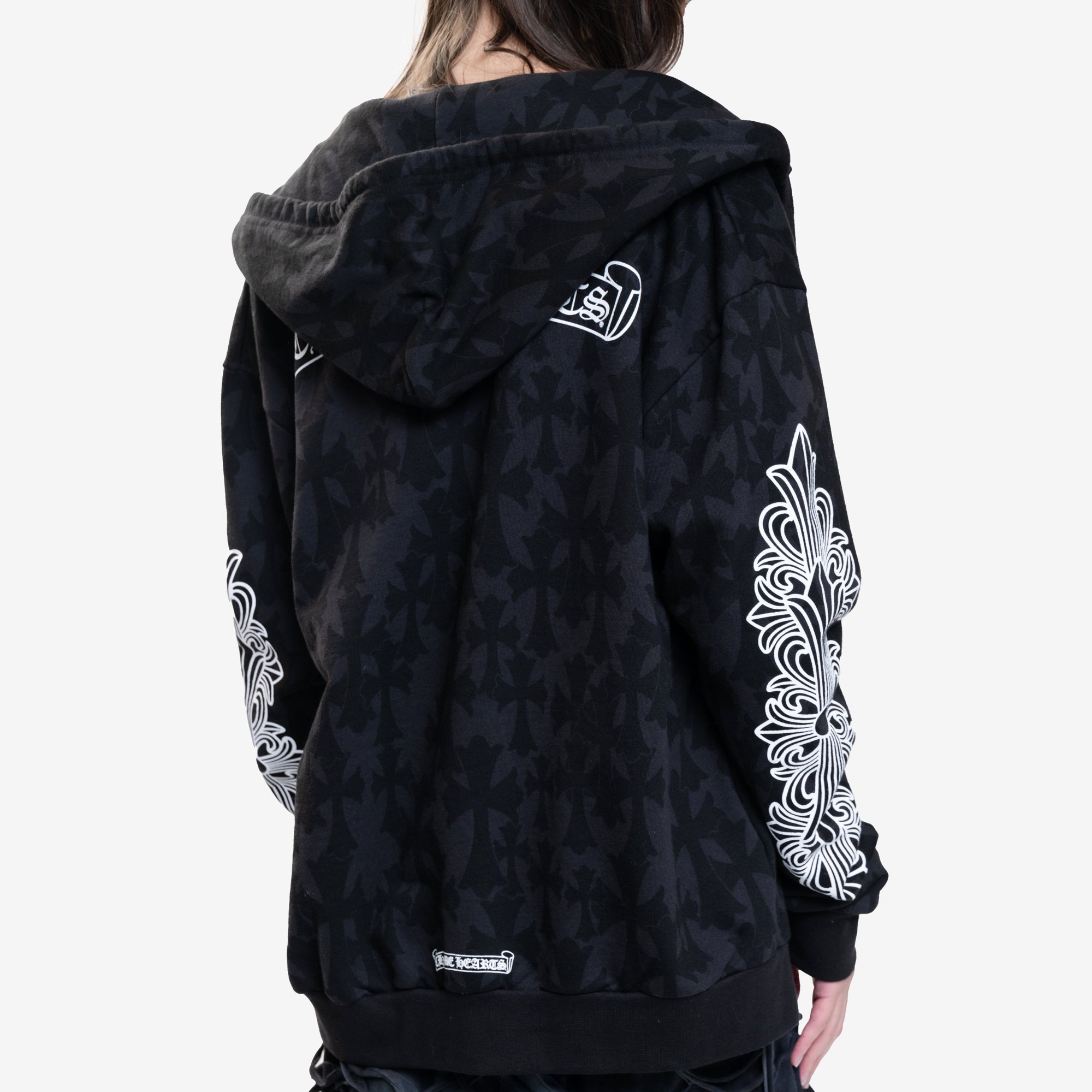 Photo of Chrome Hearts CH Classic Scroll Multi Cross Print Zip Up Hoody - 5