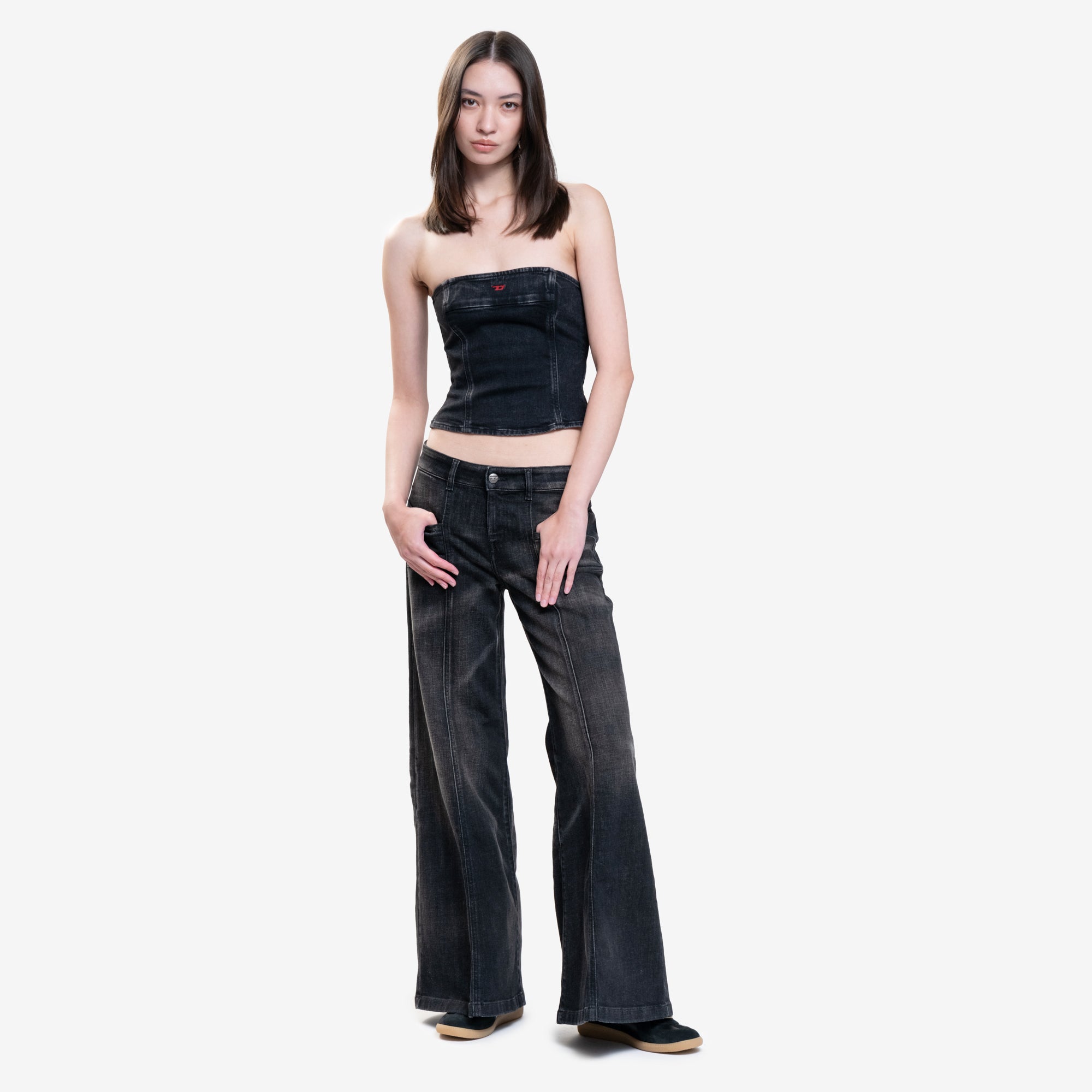 DIESEL Womens Deville Denim Tube Top Black - 2