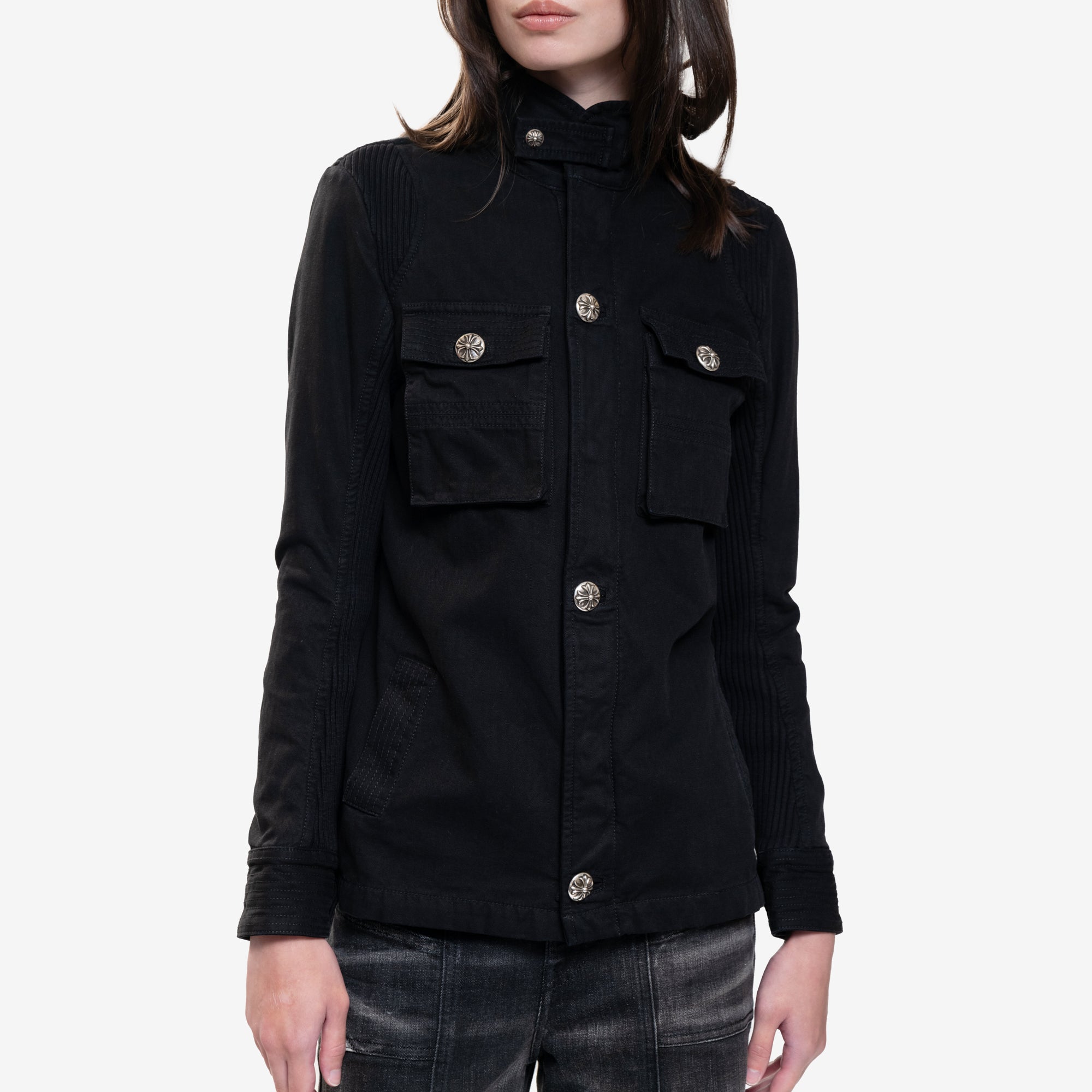 Chrome Hearts Womens Cherry Bomb Military Jacket Black - 5