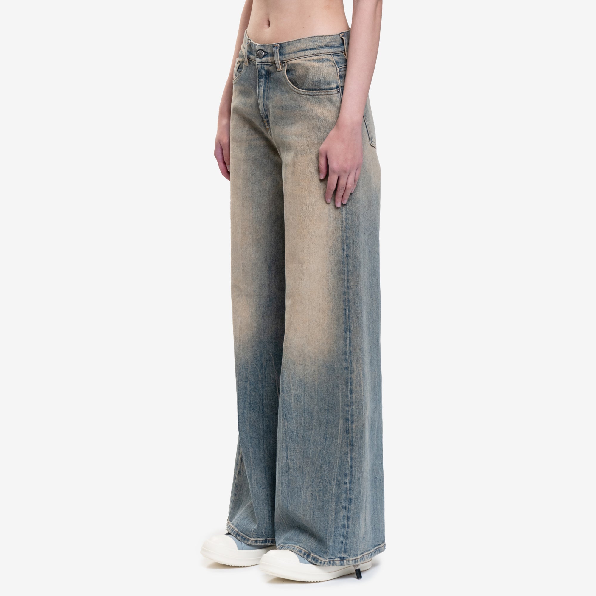 DIESEL Womens 1978 Akemi Wide Leg Jeans Blue - 3