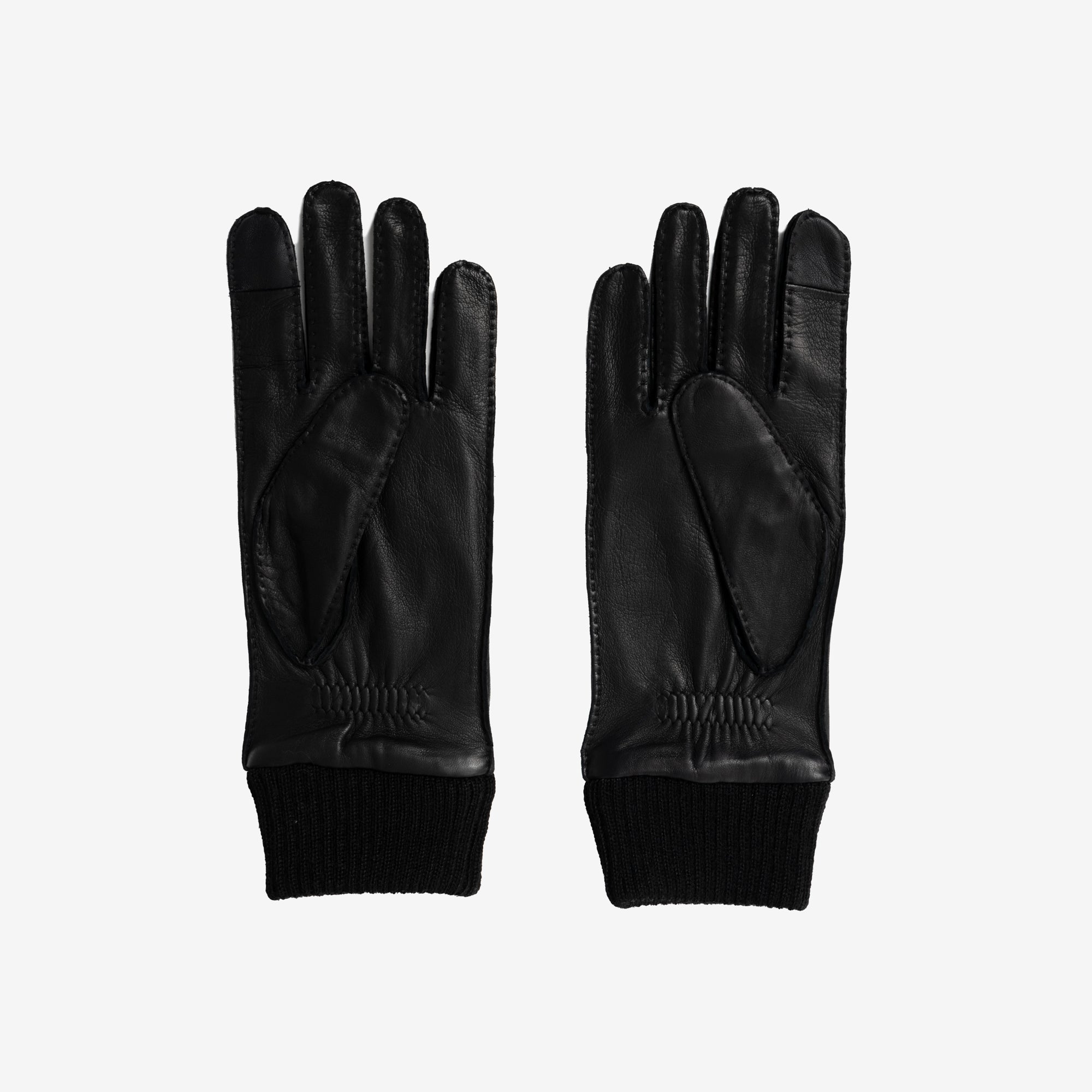 AMI ADC Patch Leather Gloves Black - 2