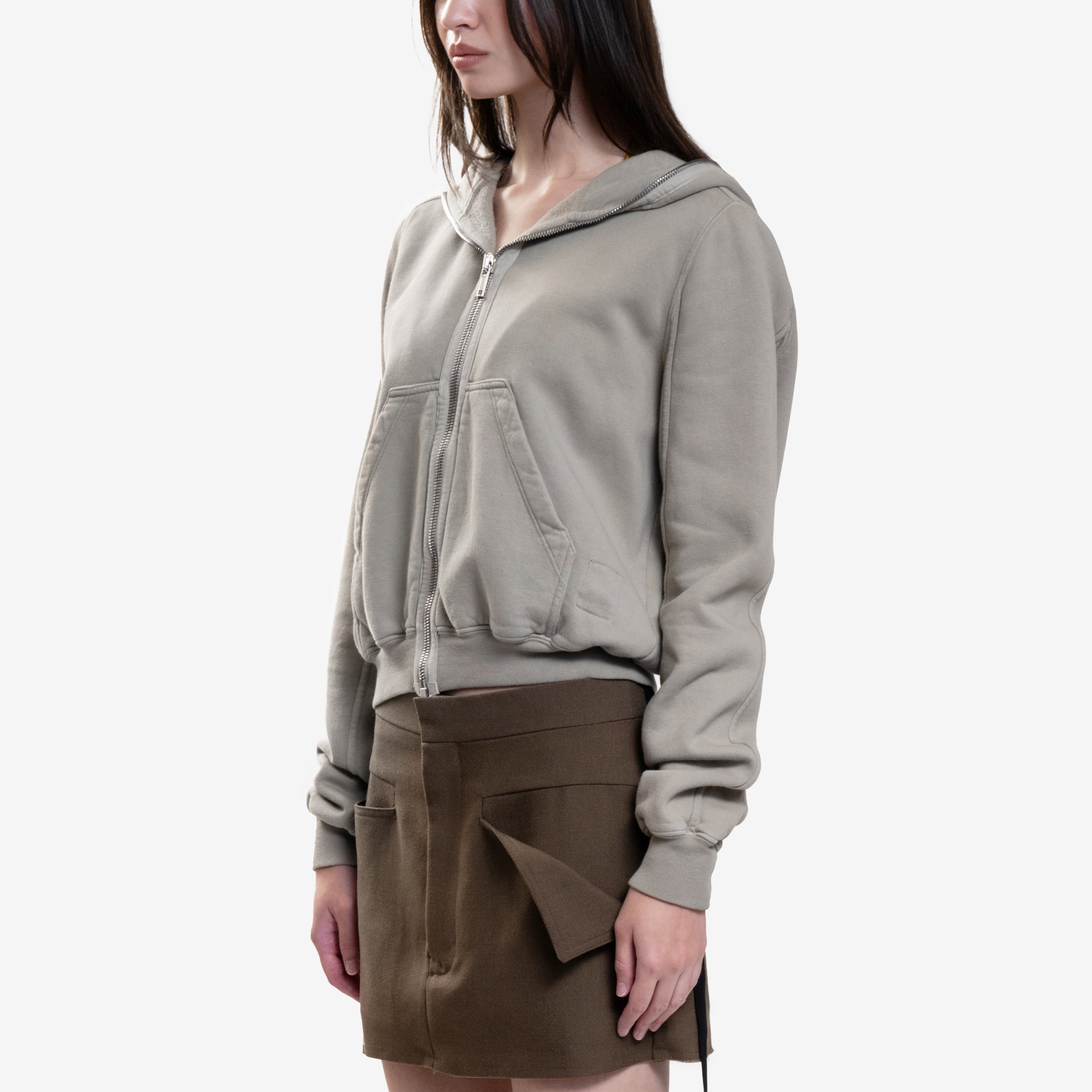 Rick Owens DRKSHDW Womens Small Gimp Hoody Pearl - 3