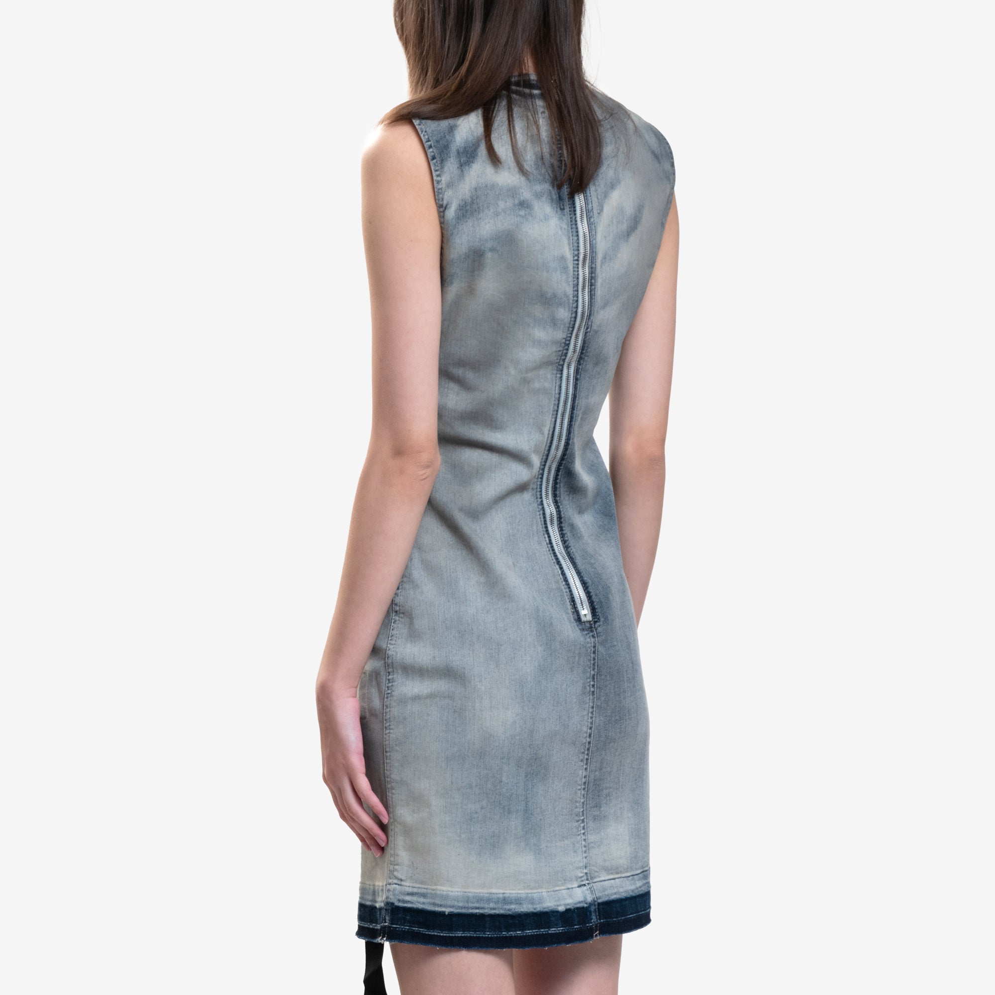 Rick Owens DRKSHDW Womens Splintered Denim Dress Sky - 4