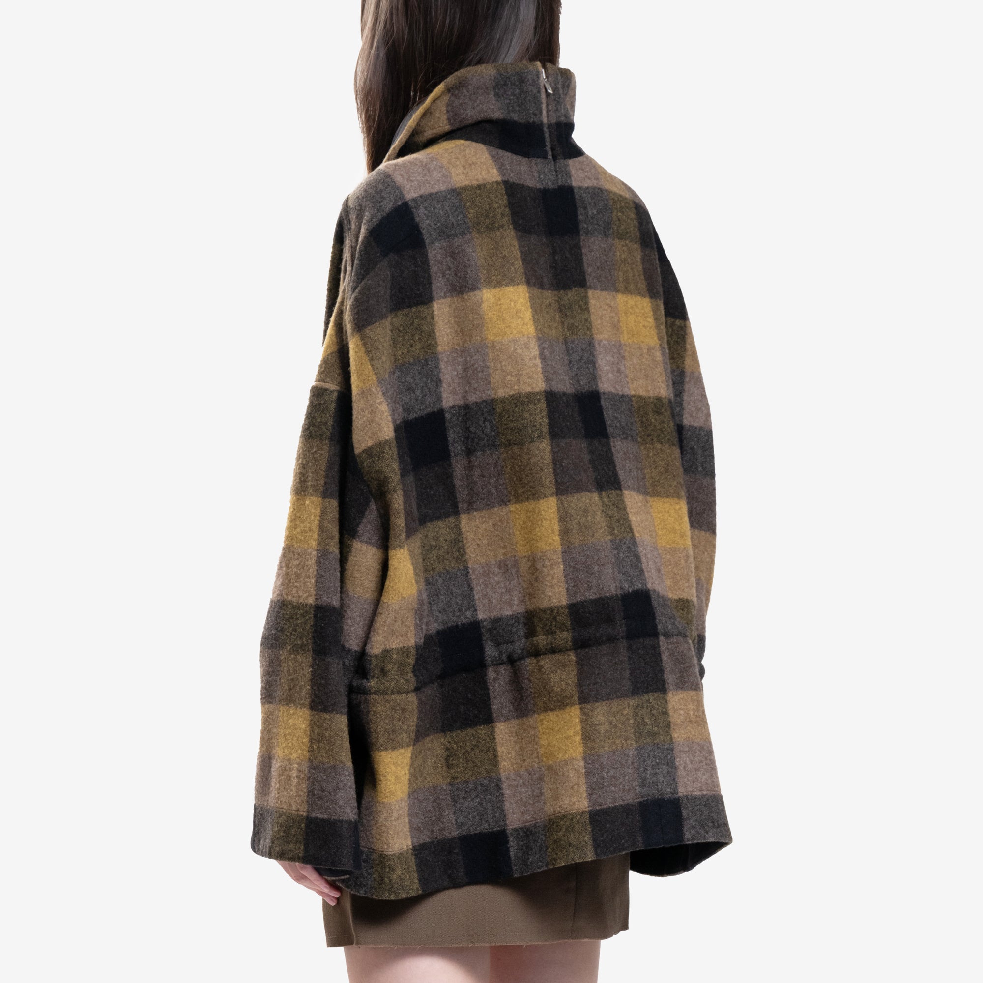 Rick Owens Womens Sail Jacket Honey Plaid - 4
