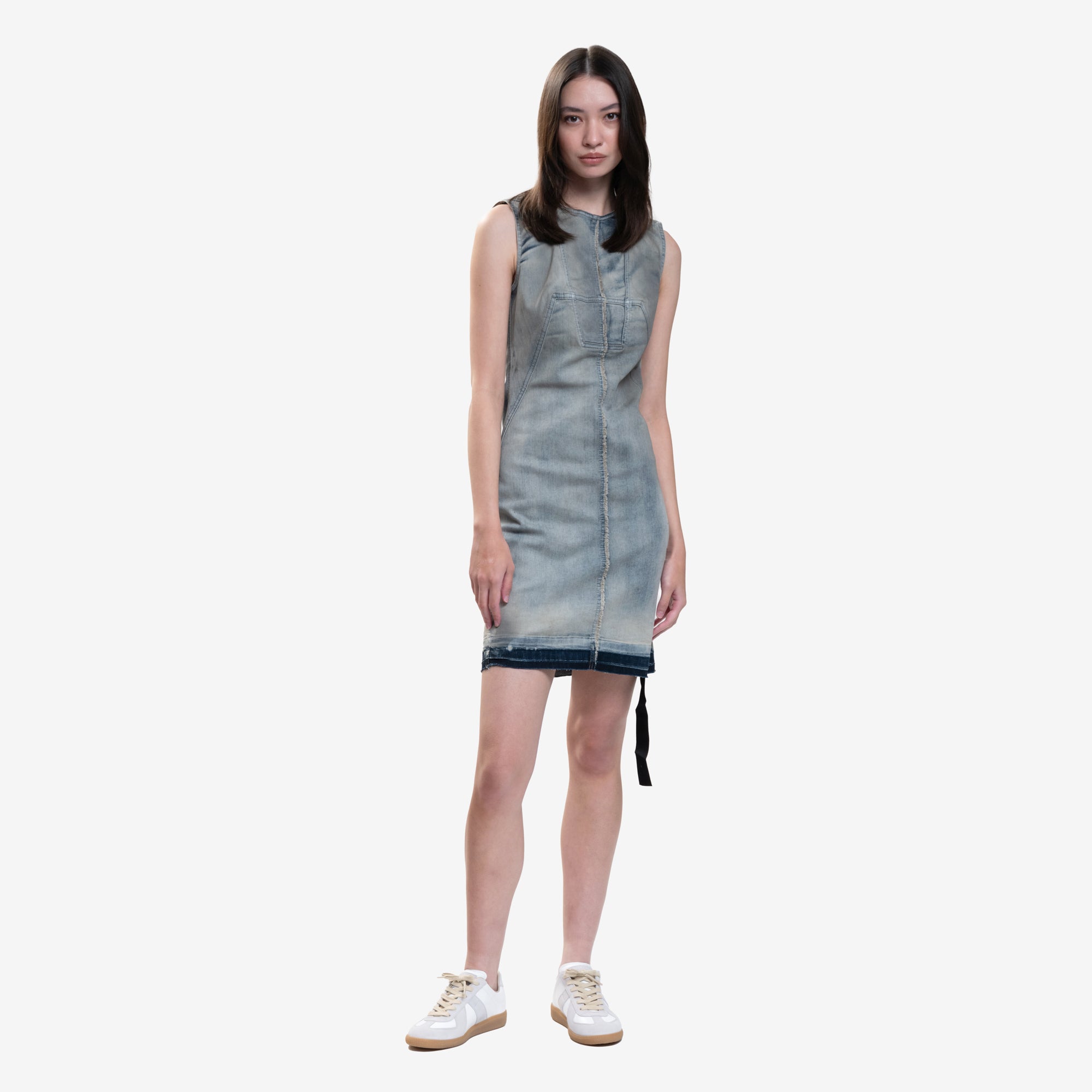 Rick Owens DRKSHDW Womens Splintered Denim Dress Sky - 2