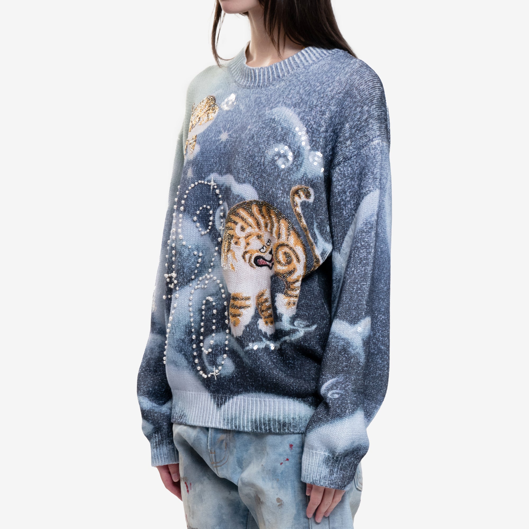 Kenzo Cloud Tiger Sweater Midnight Blue - 3