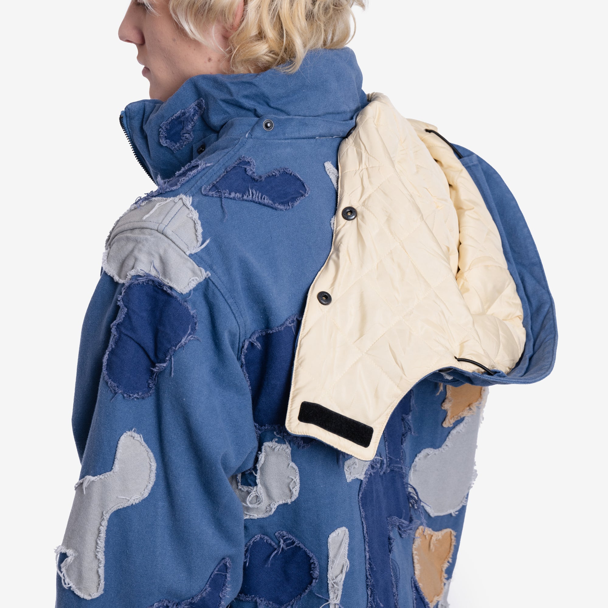 KidSuper Patchwork Canvas Jacket Blue - 6