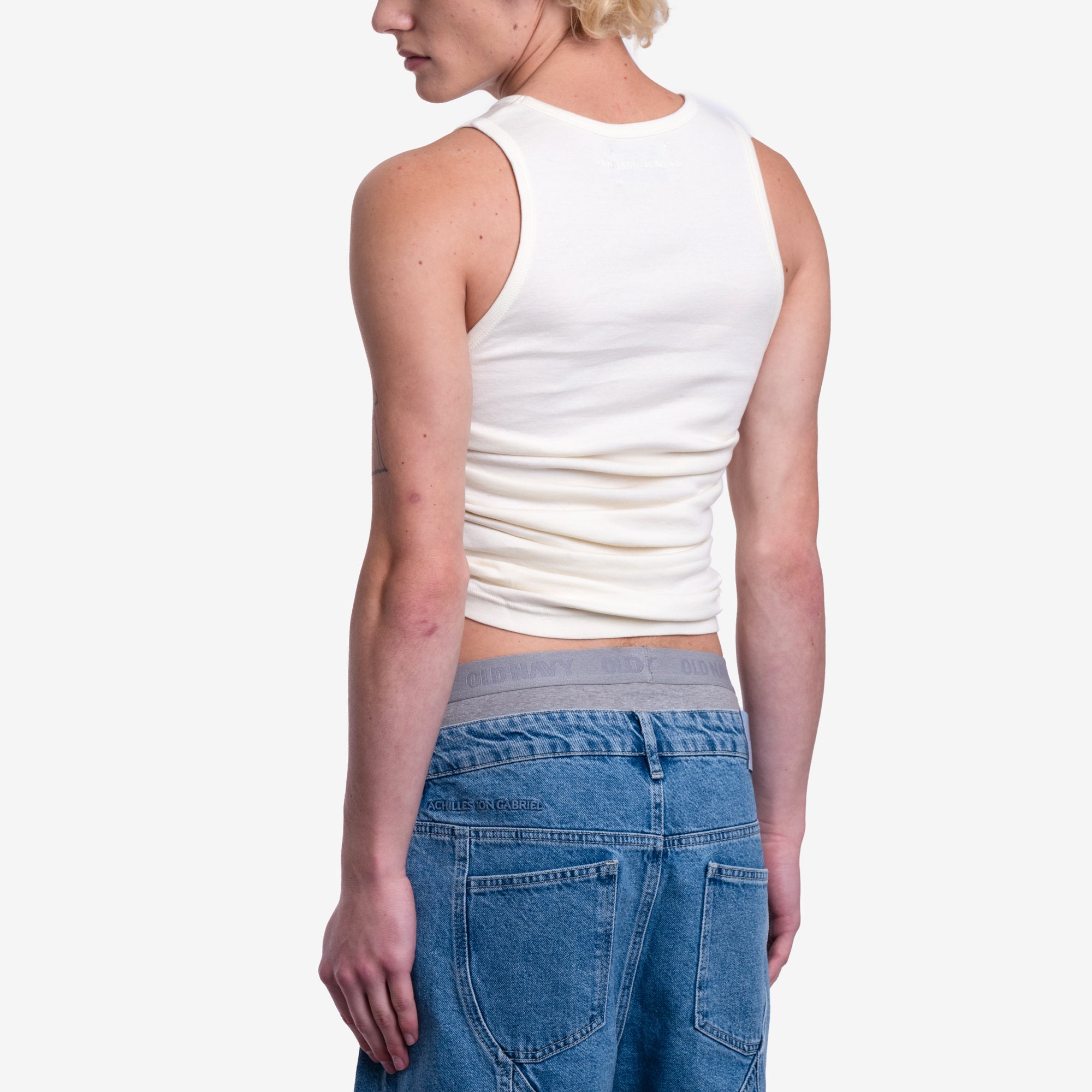 Achilles Ion Gabriel Tie Wrinkle Tank Top Off White - 4