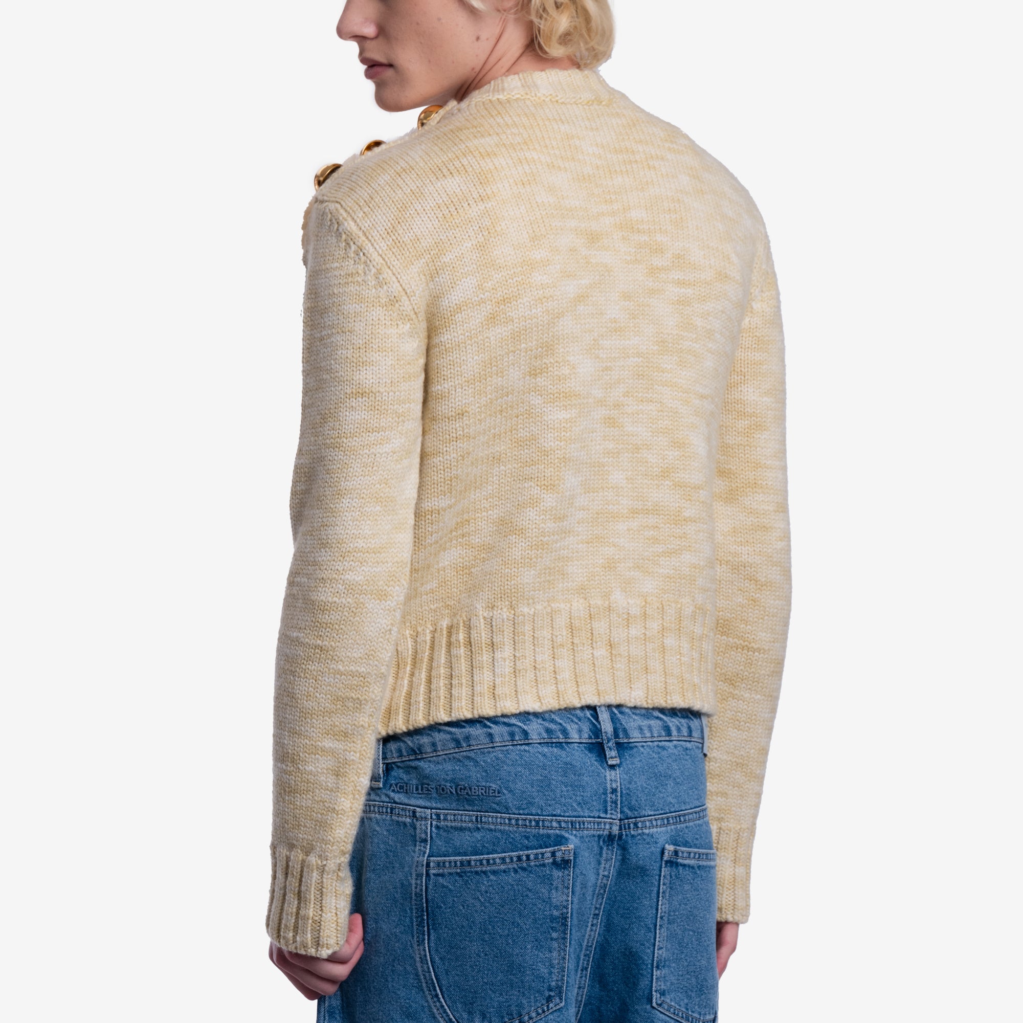 AMI Chunky Wool Sweater Light Sand - 4