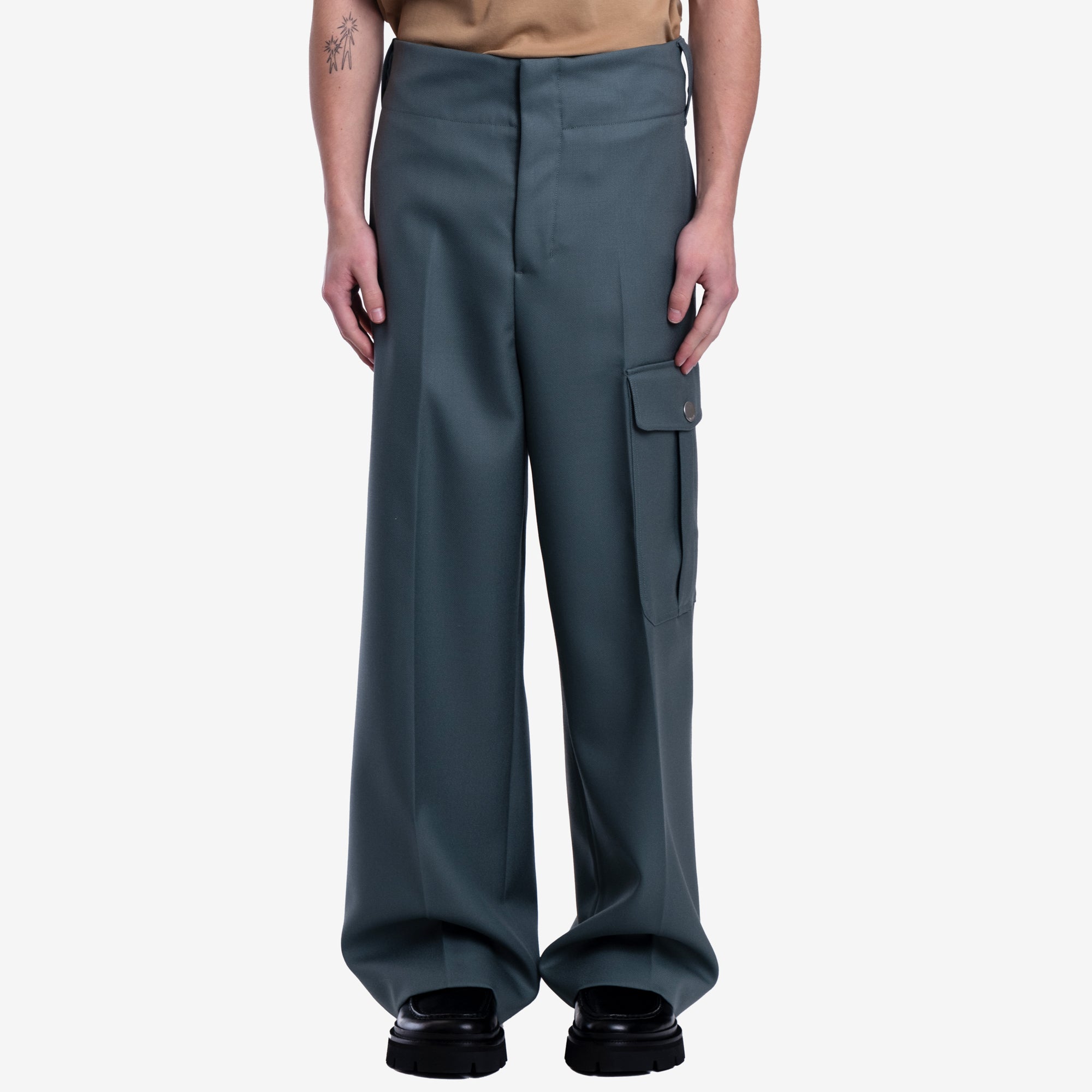 AMI Straight Fit Cargo Trousers Antique Clay - 1