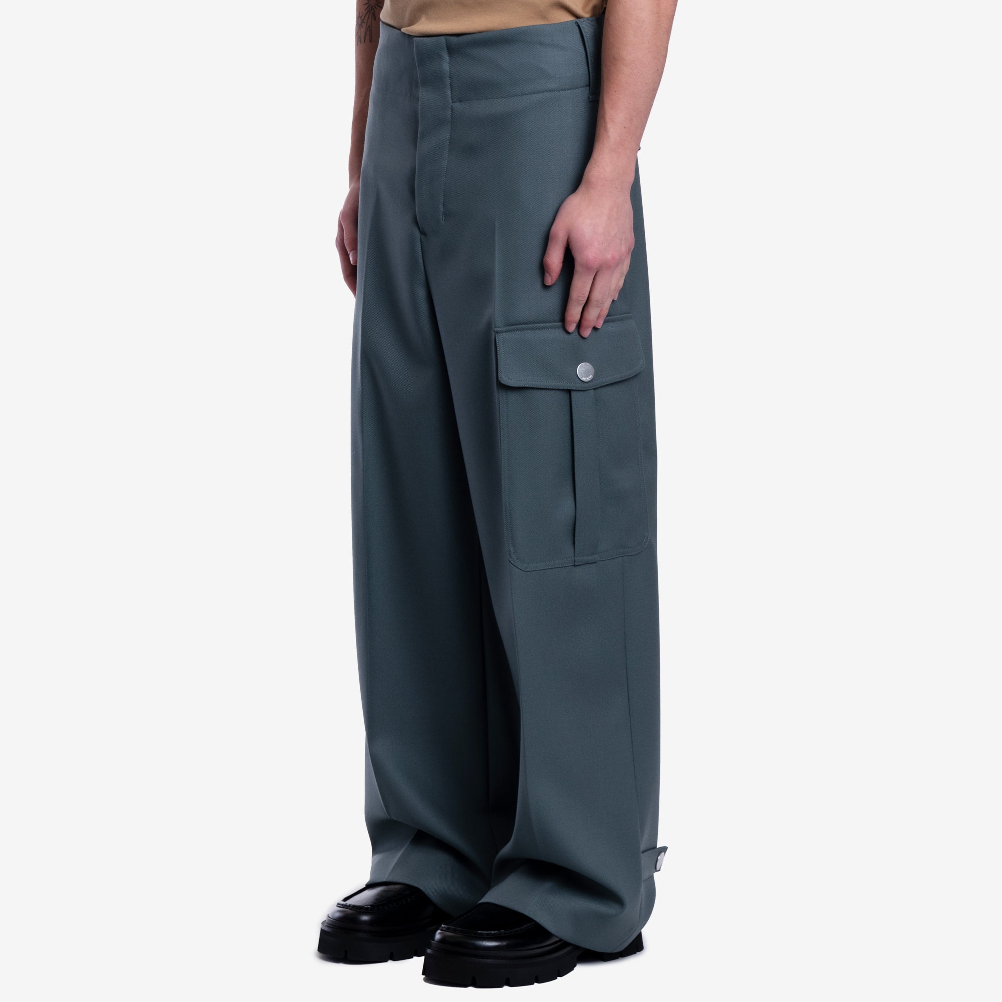 AMI Straight Fit Cargo Trousers Antique Clay - 3