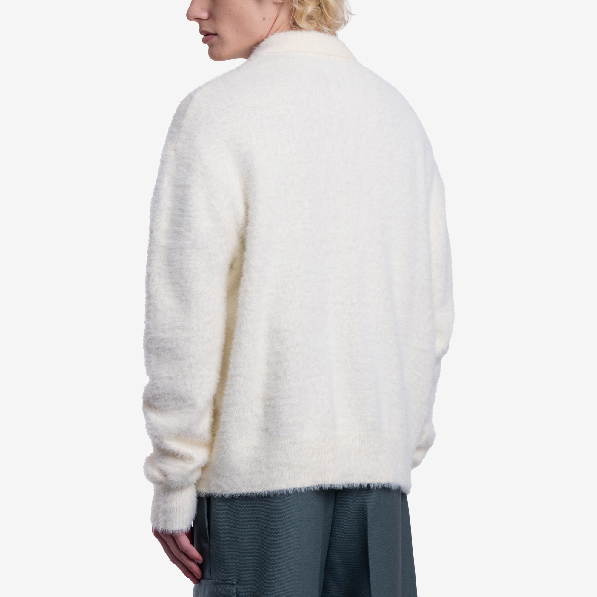 KidSuper Fuzzy Zip Sweater Cream - 4