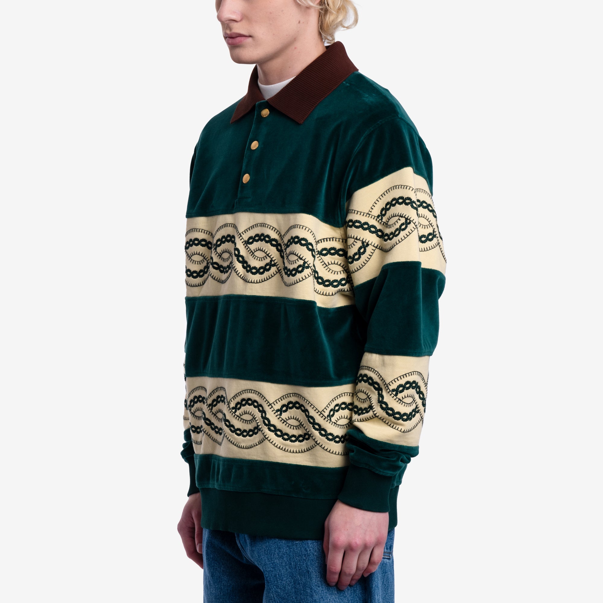 Drôle de Monsieur Le Polo Sweat Tresse Dark Green - 3