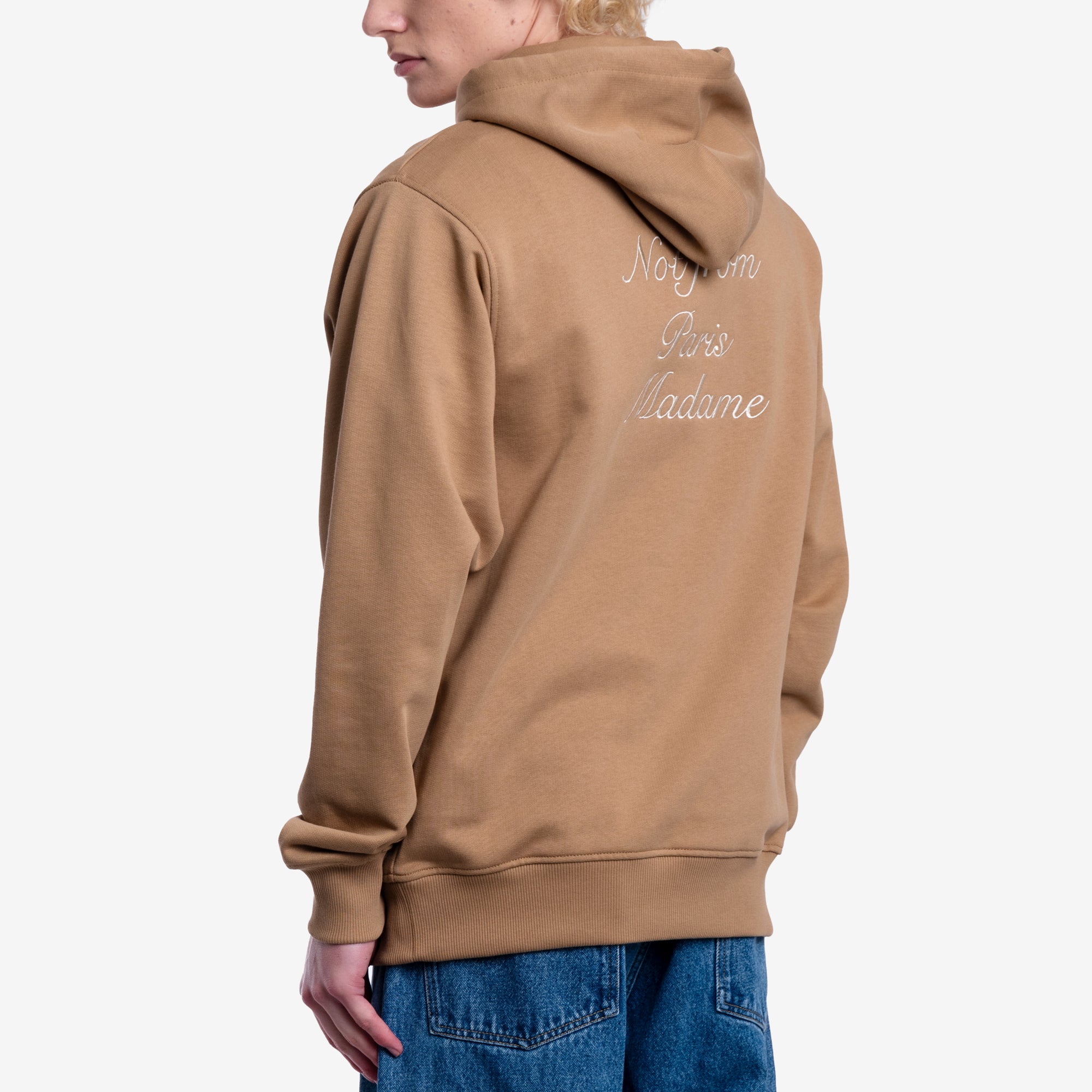 Drôle de Monsieur Le Hoodie Slogan Calligraphy Ice Brown - 4