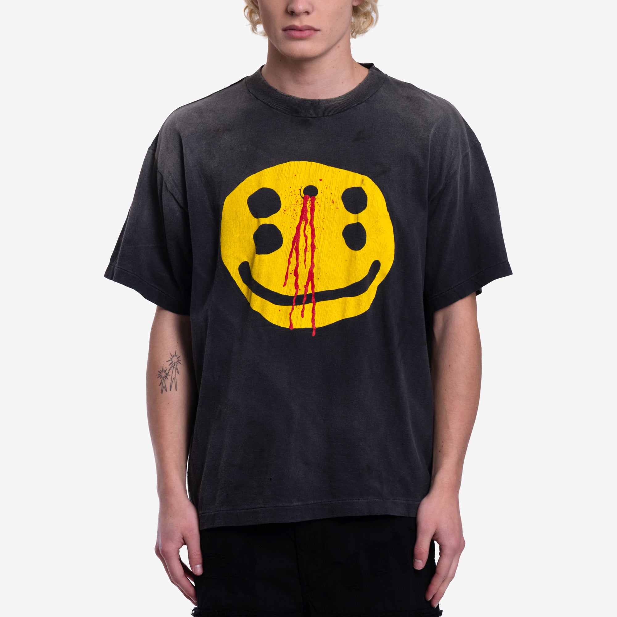 Saint Mxxxxxx Cactus Plant Flea Market Smile T-Shirt Black - 1