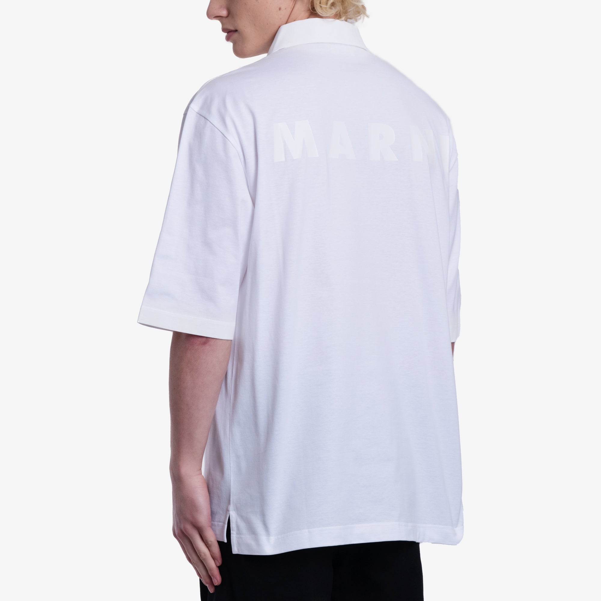 MARNI Tonal Logo Polo Lily White - 4