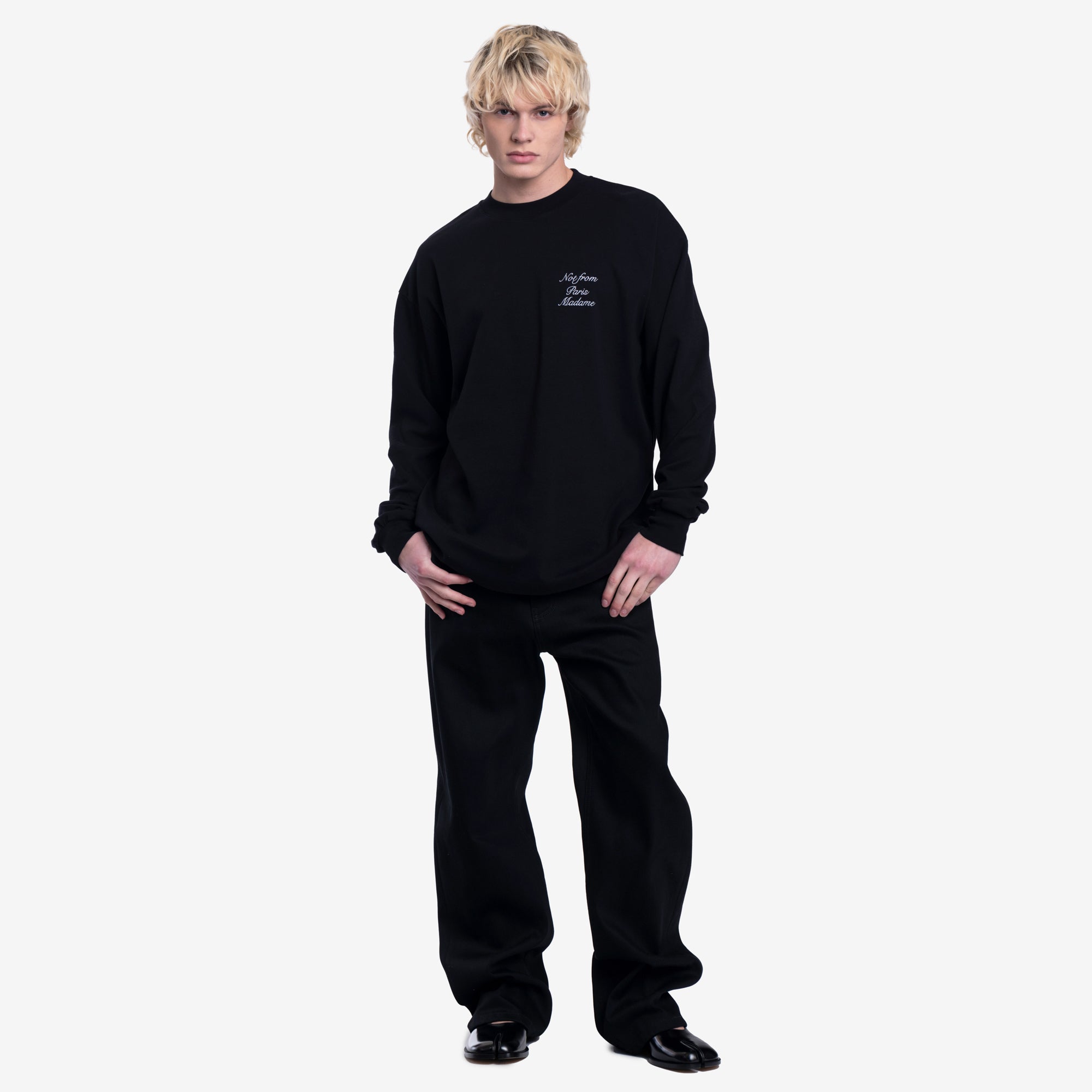 Drôle de Monsieur Le T-Shirt Slogan ML Black - 2