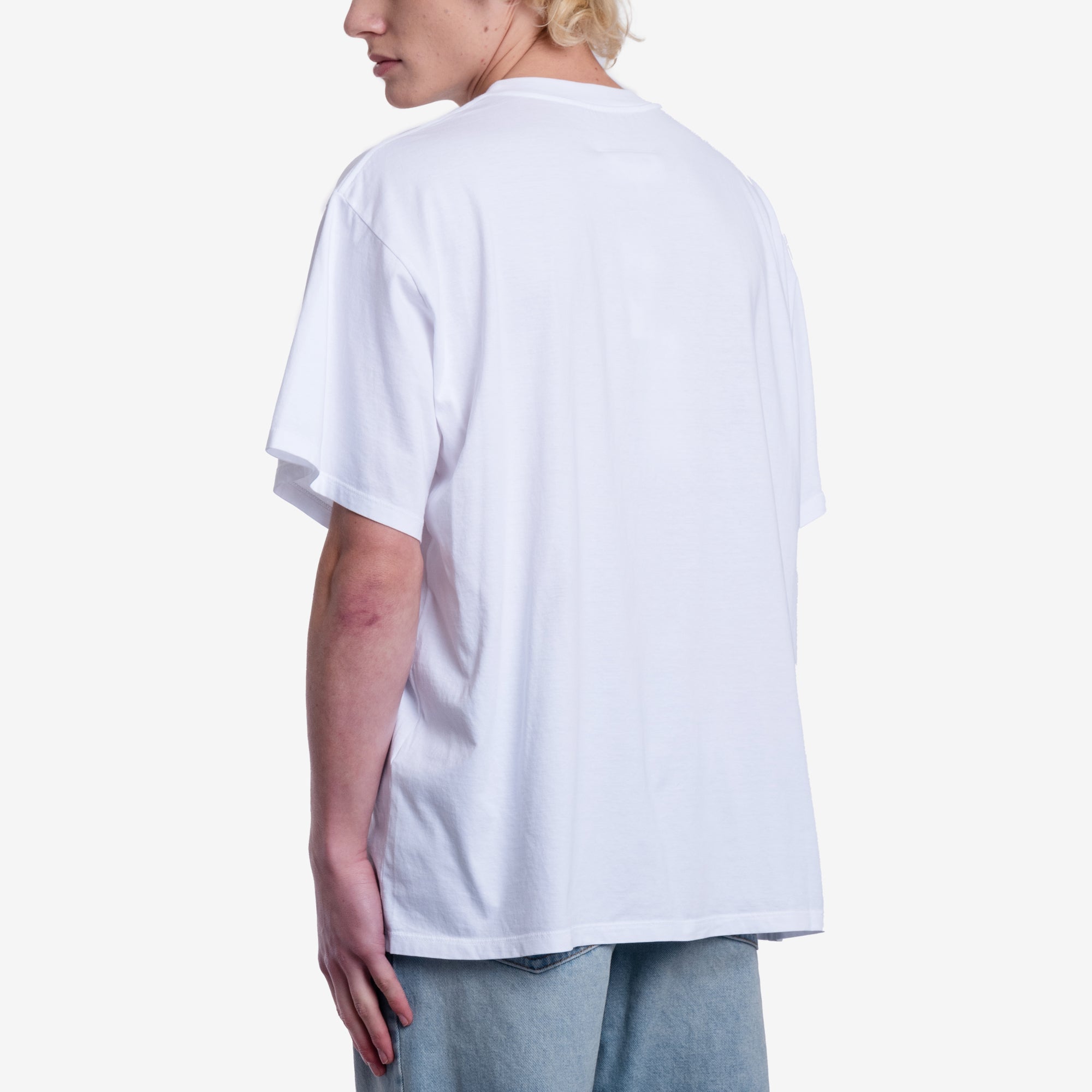 MM6 Yellow Jacquard Label T-Shirt White - 4