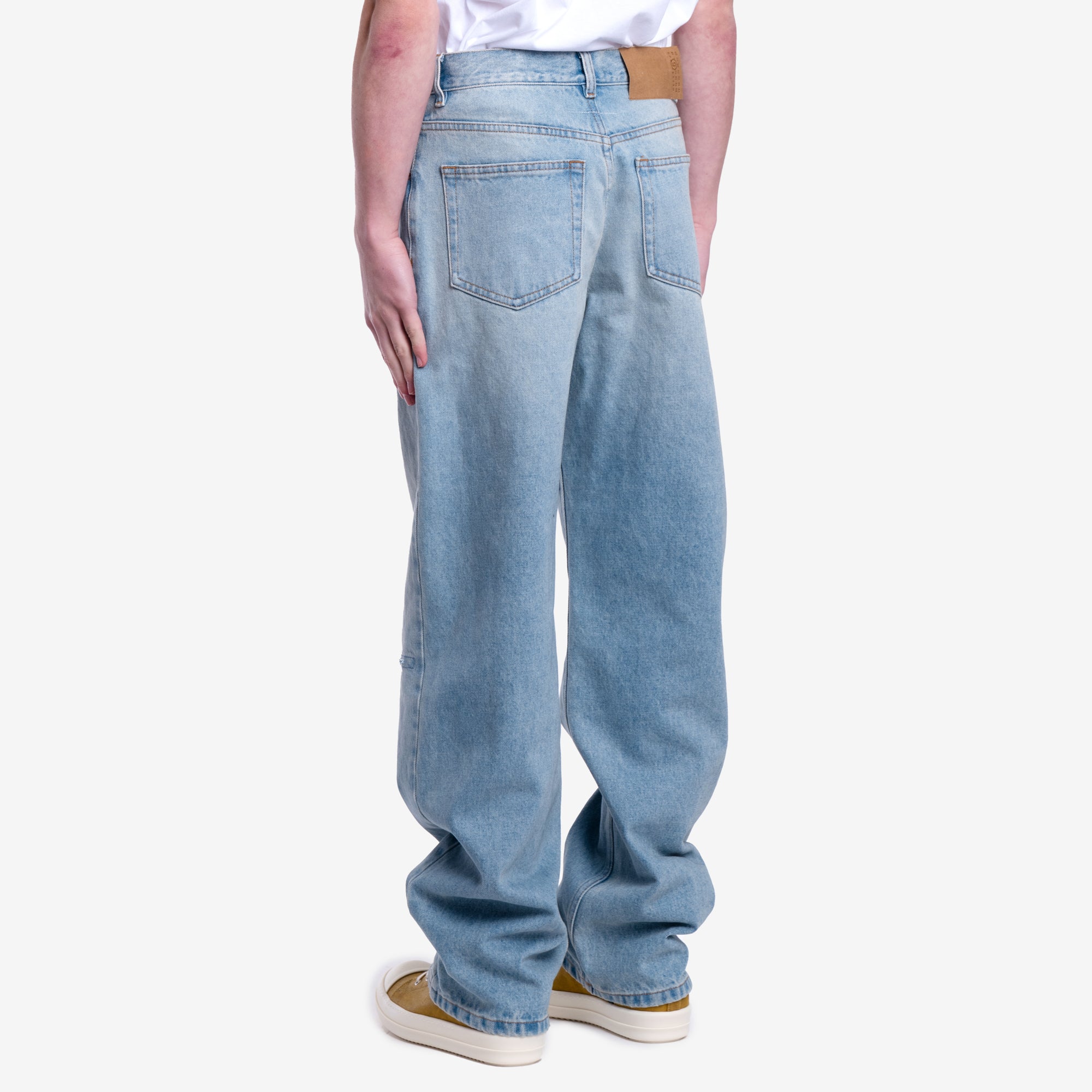 MM6 Repaired 5 Pocket Jeans Light Blue - 4