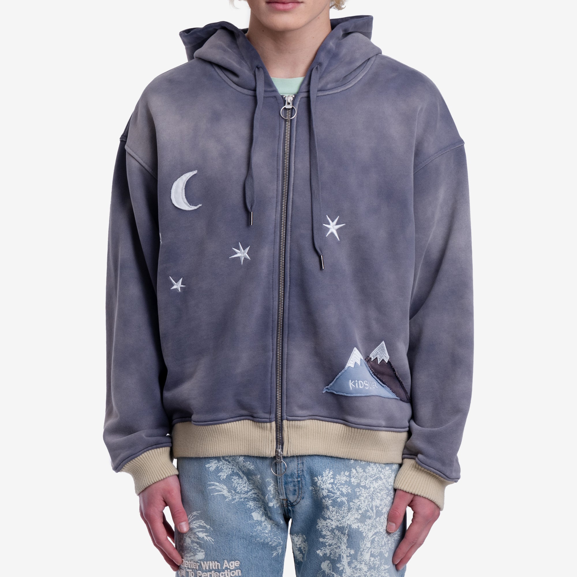KidSuper Moon Zip Hoody Gray - 1